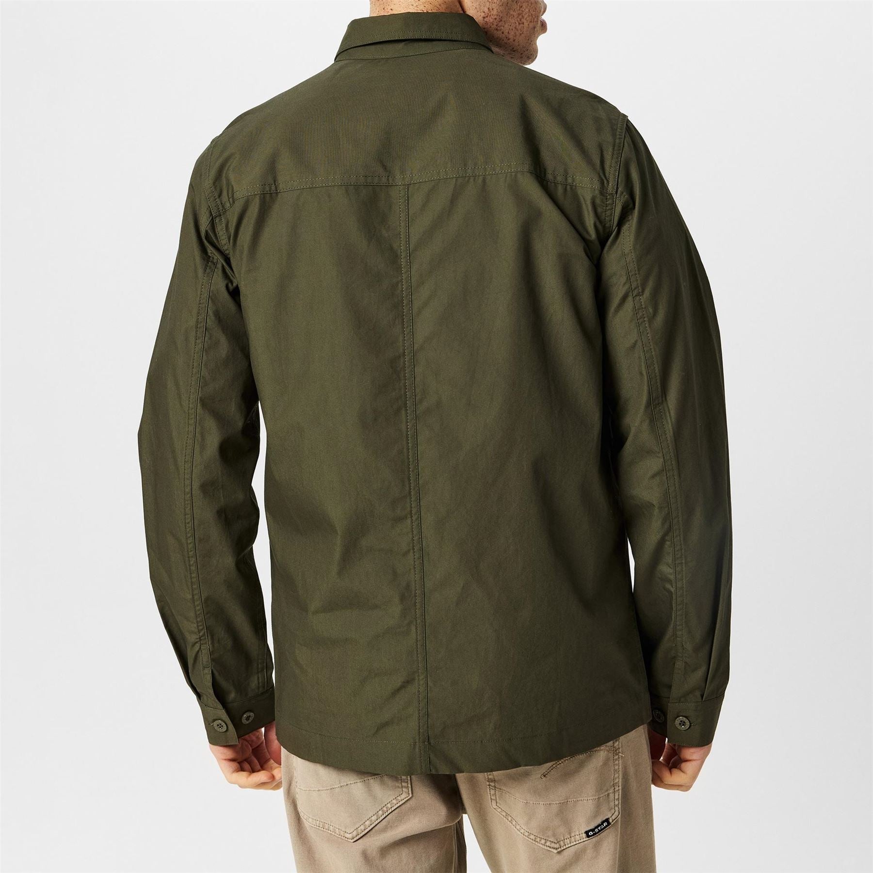 Pretty Green Boston Solid Patterned Snap Button Chest Pocket Overshirt