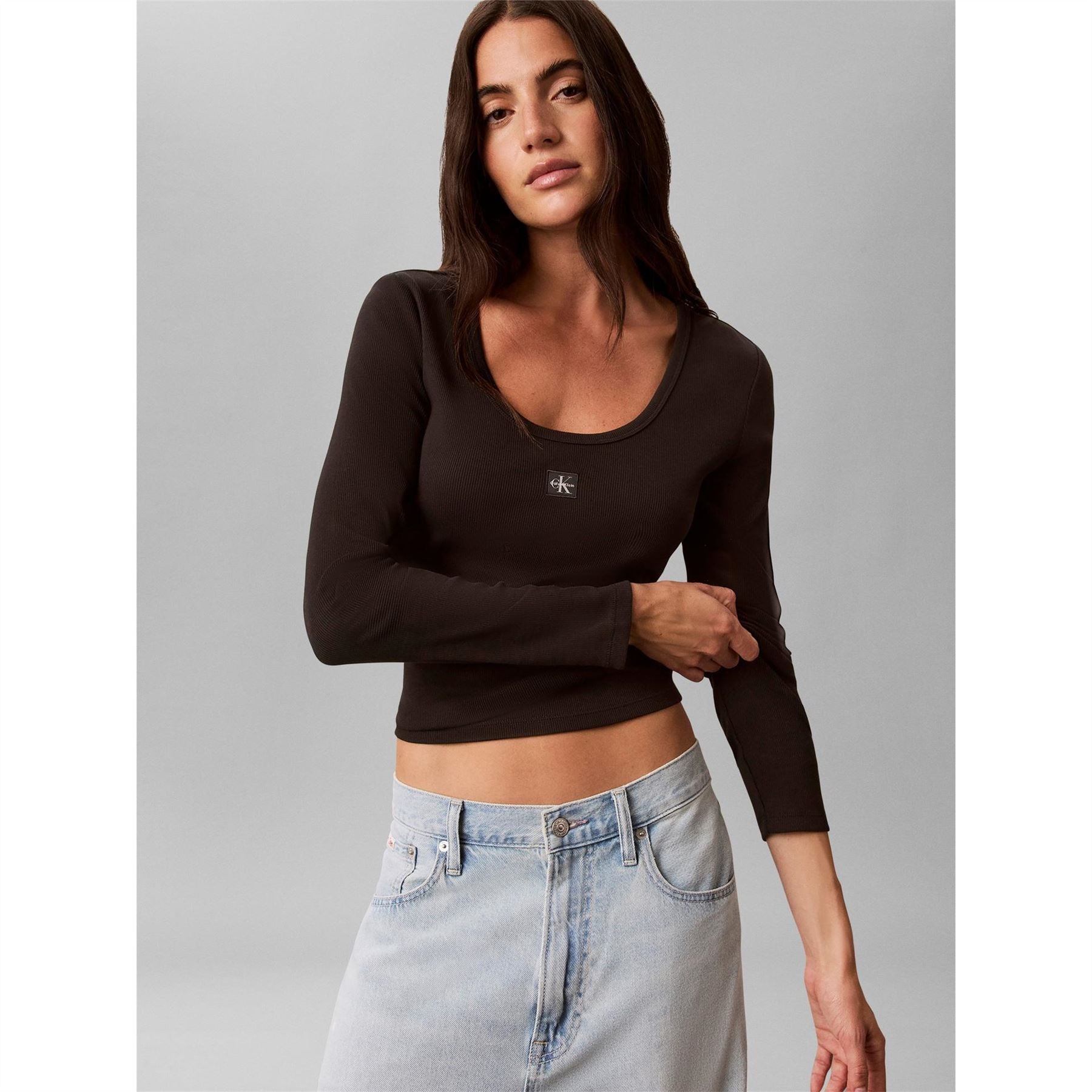 Calvin Klein Jeans Wvn Ls Rib Ld64