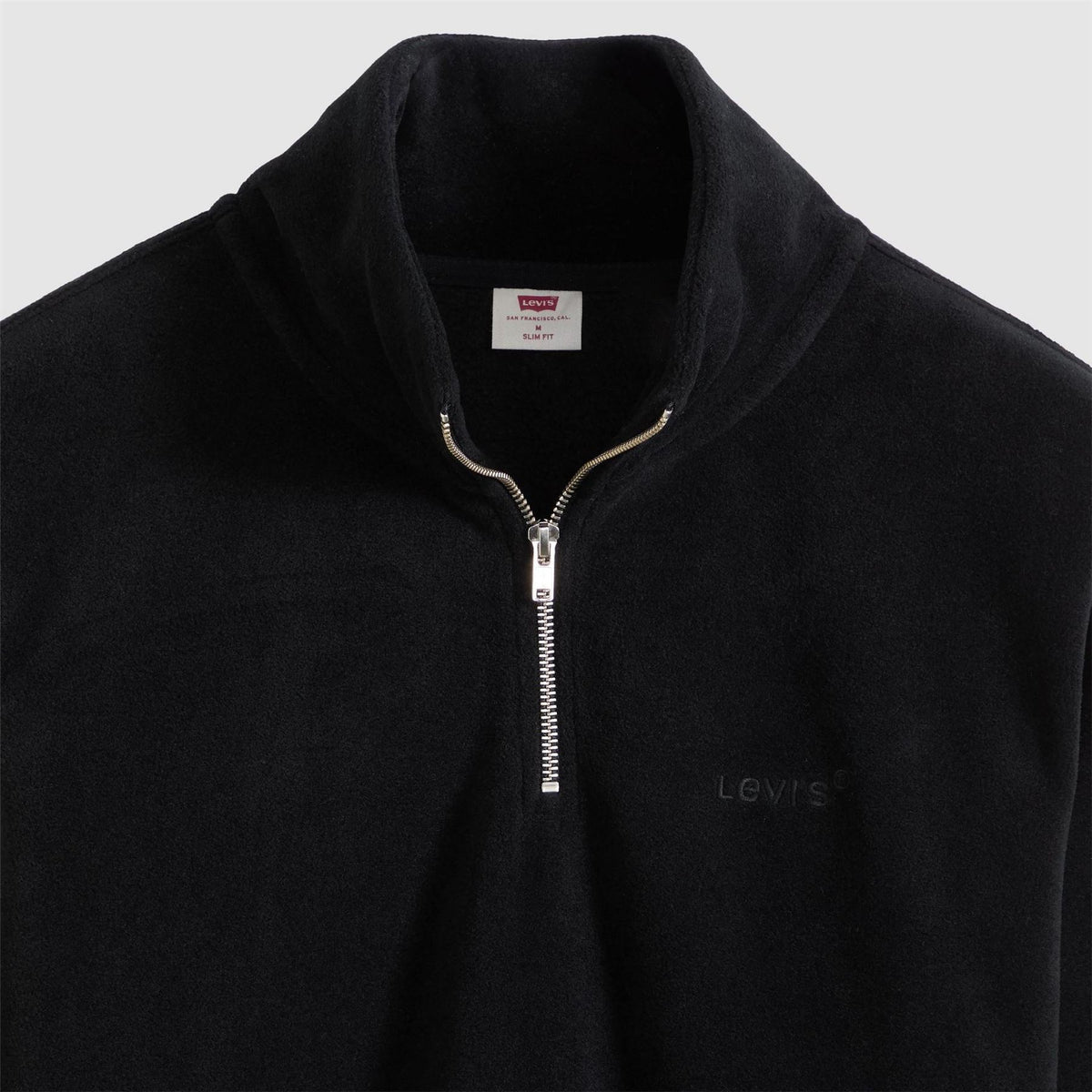 Levis Housemark Zip Neck High Collar Long Sleeve Sweatshirt