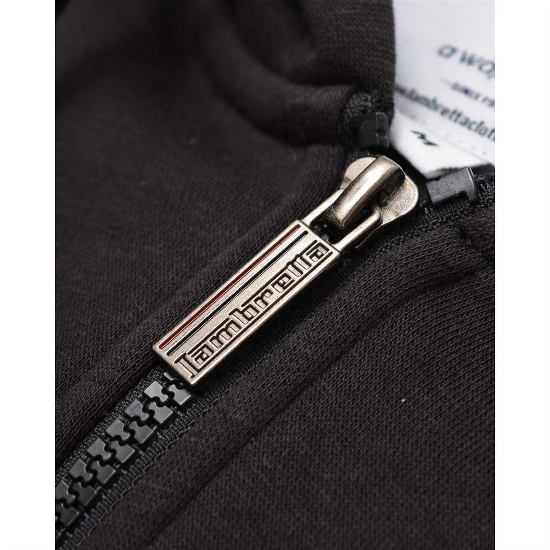 Lambretta Solid Patterned Hooded Ribbed Cuff Sweat Jacket