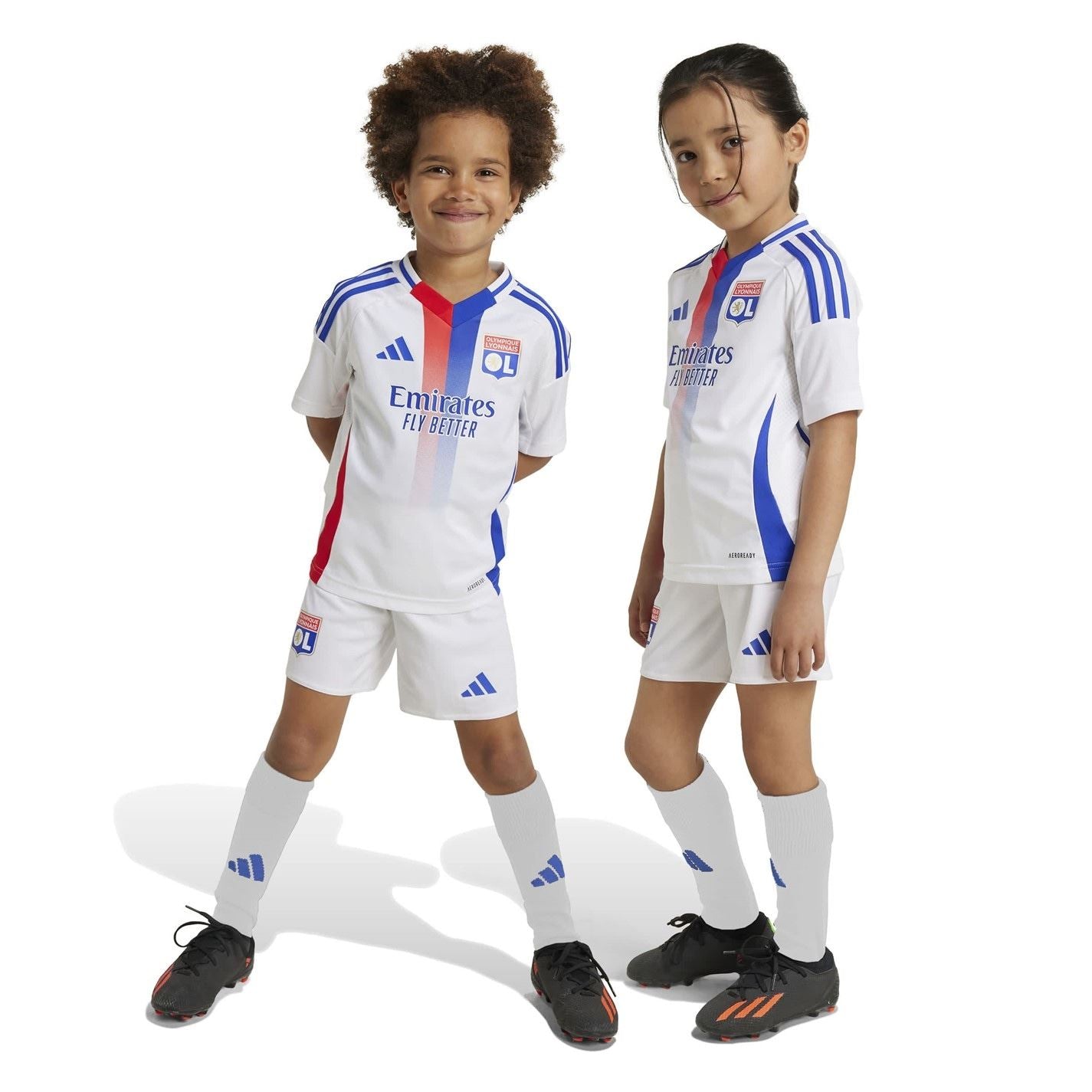 adidas Kids Olympique Lyonnais Home 2025 2026 Ligue 1 Football Kit Mini Kits