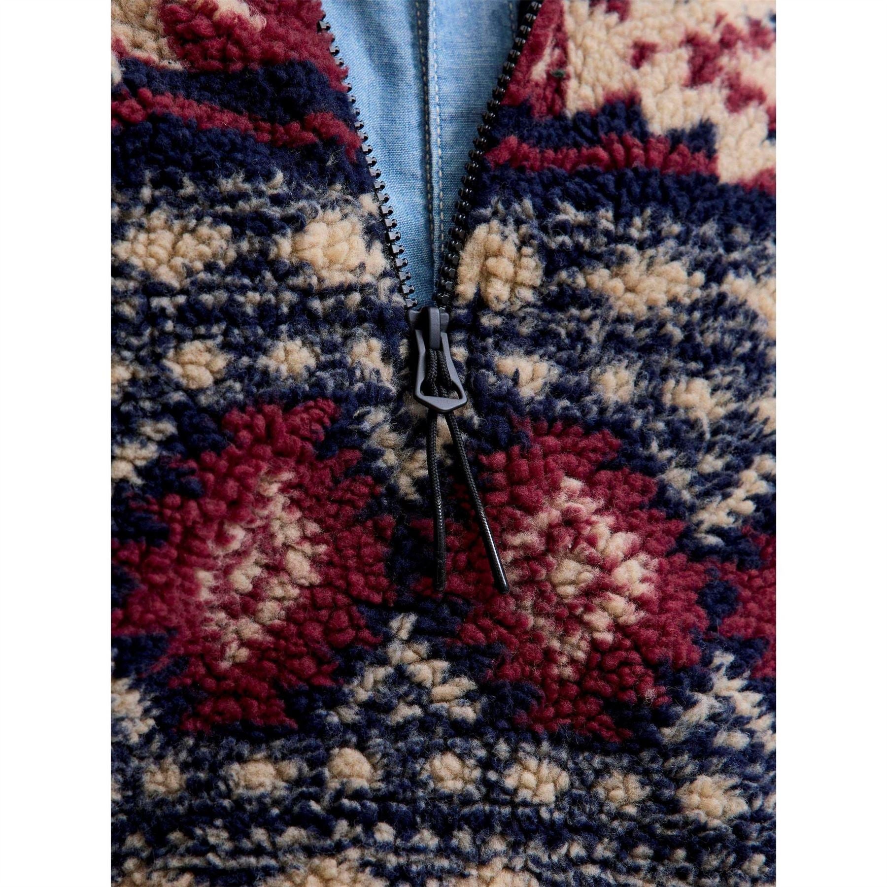 Jack and Jones Mens Eddie Teddy Fleece Half Zip Top