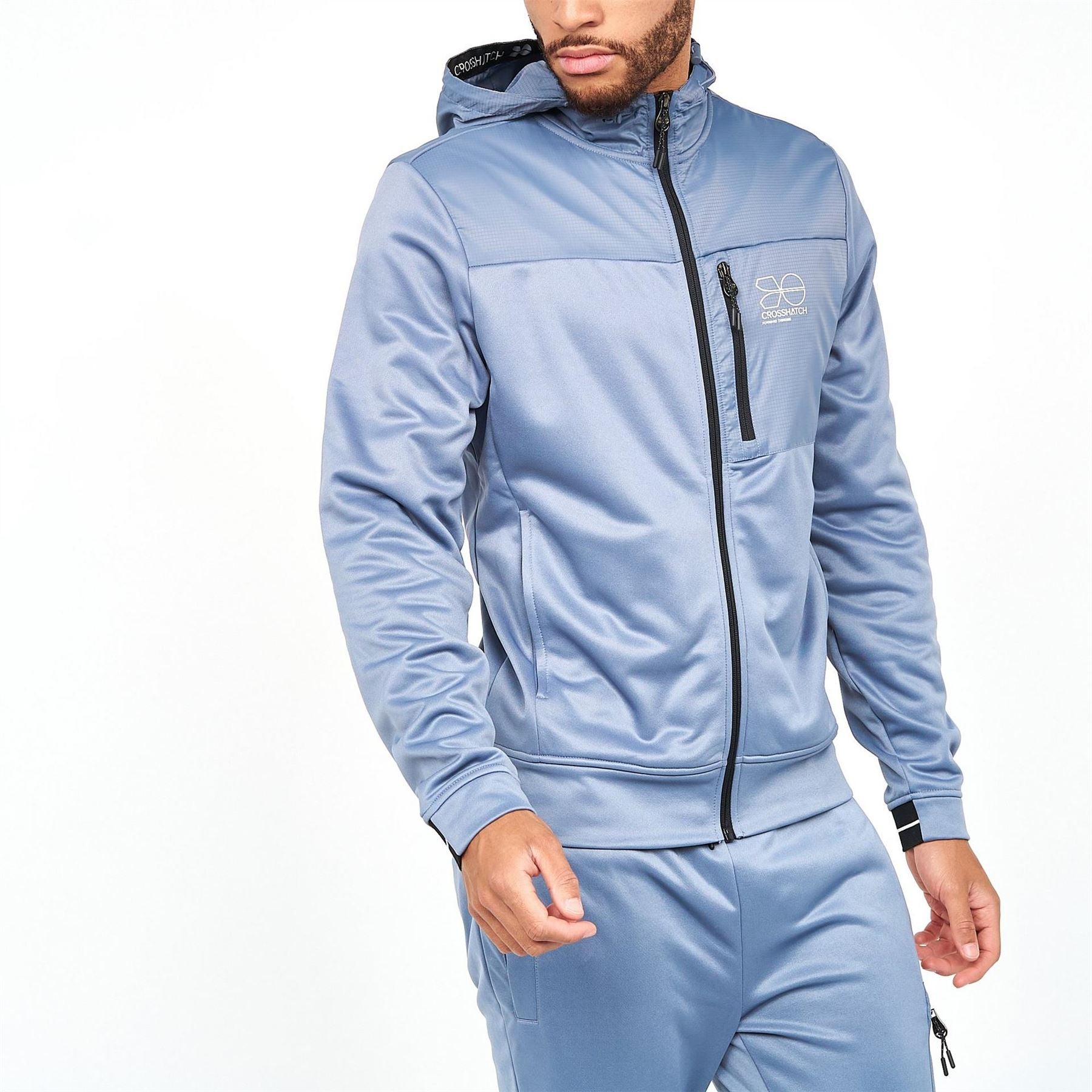 Crosshatch Catmre FulL-Zipullover Hoodyy