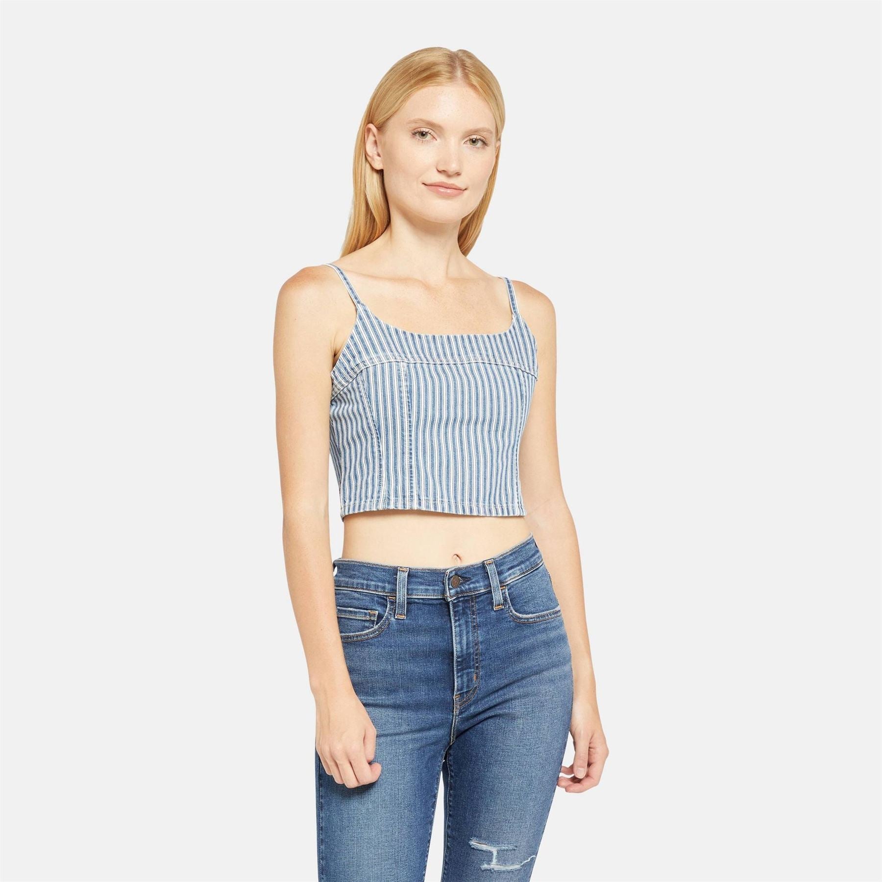 Levis Cropped Square Neck Slim Fit Tank