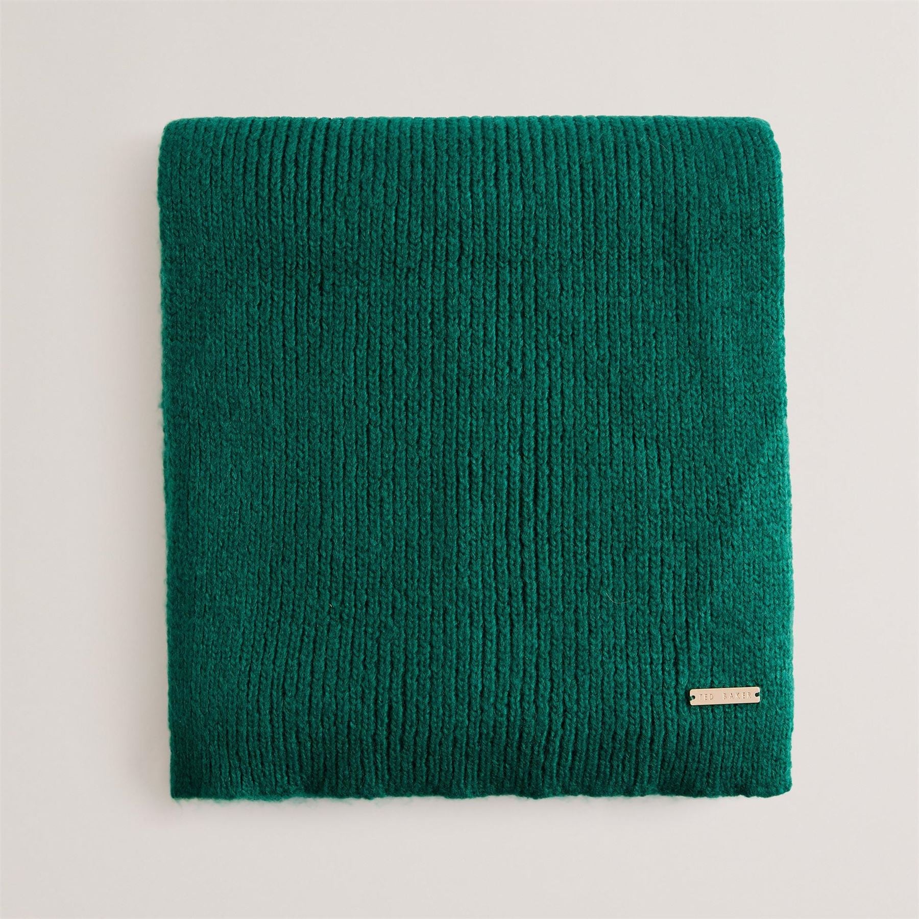 Ted Baker Ribbed Knit Scarf with Logo