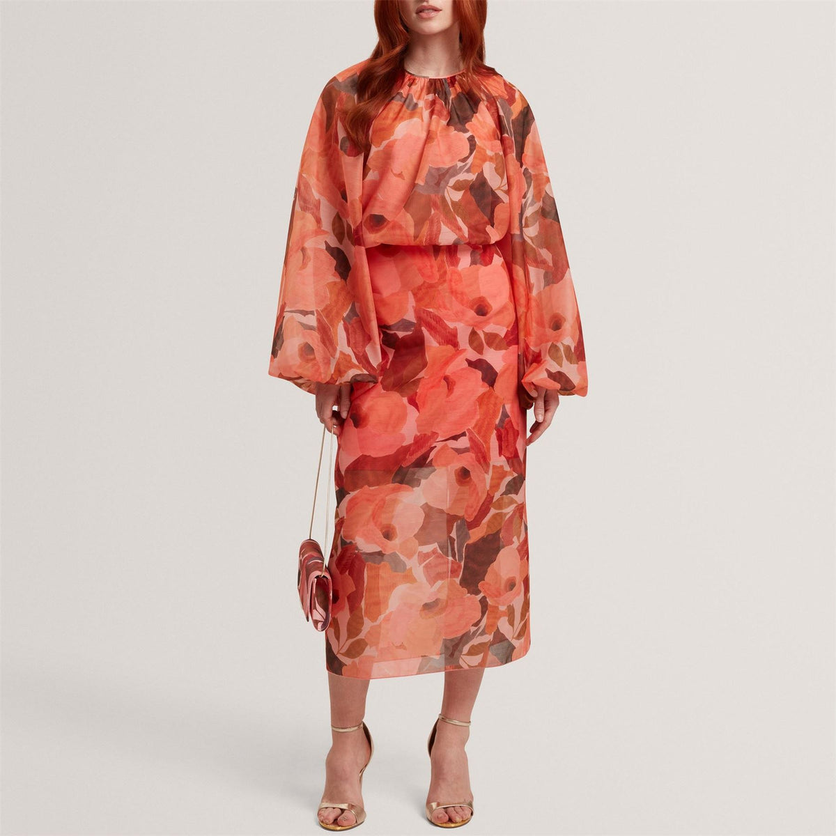 Ted Baker Print Midi Skirt