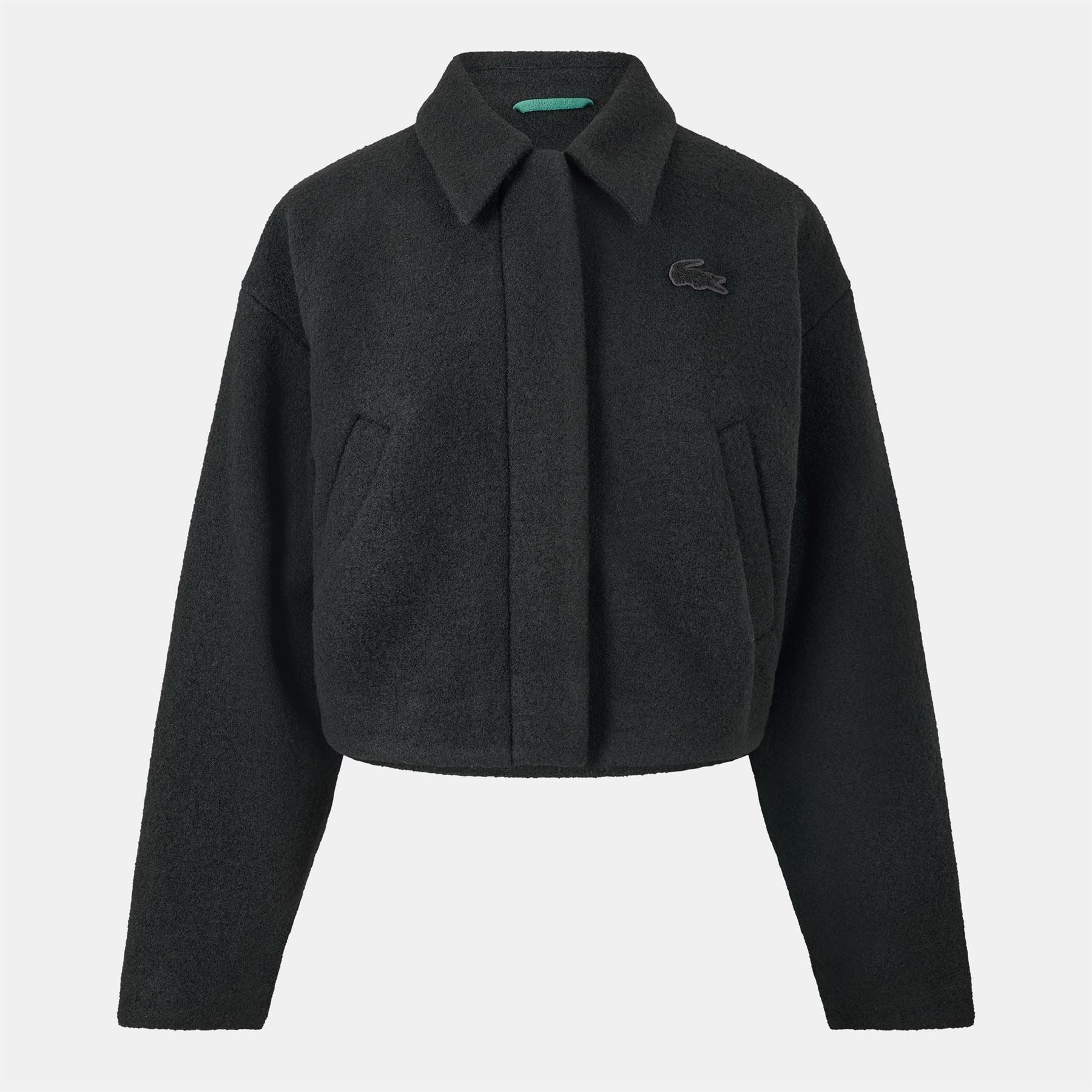 Lacoste Solid Patterned Snap Button Parka Coat