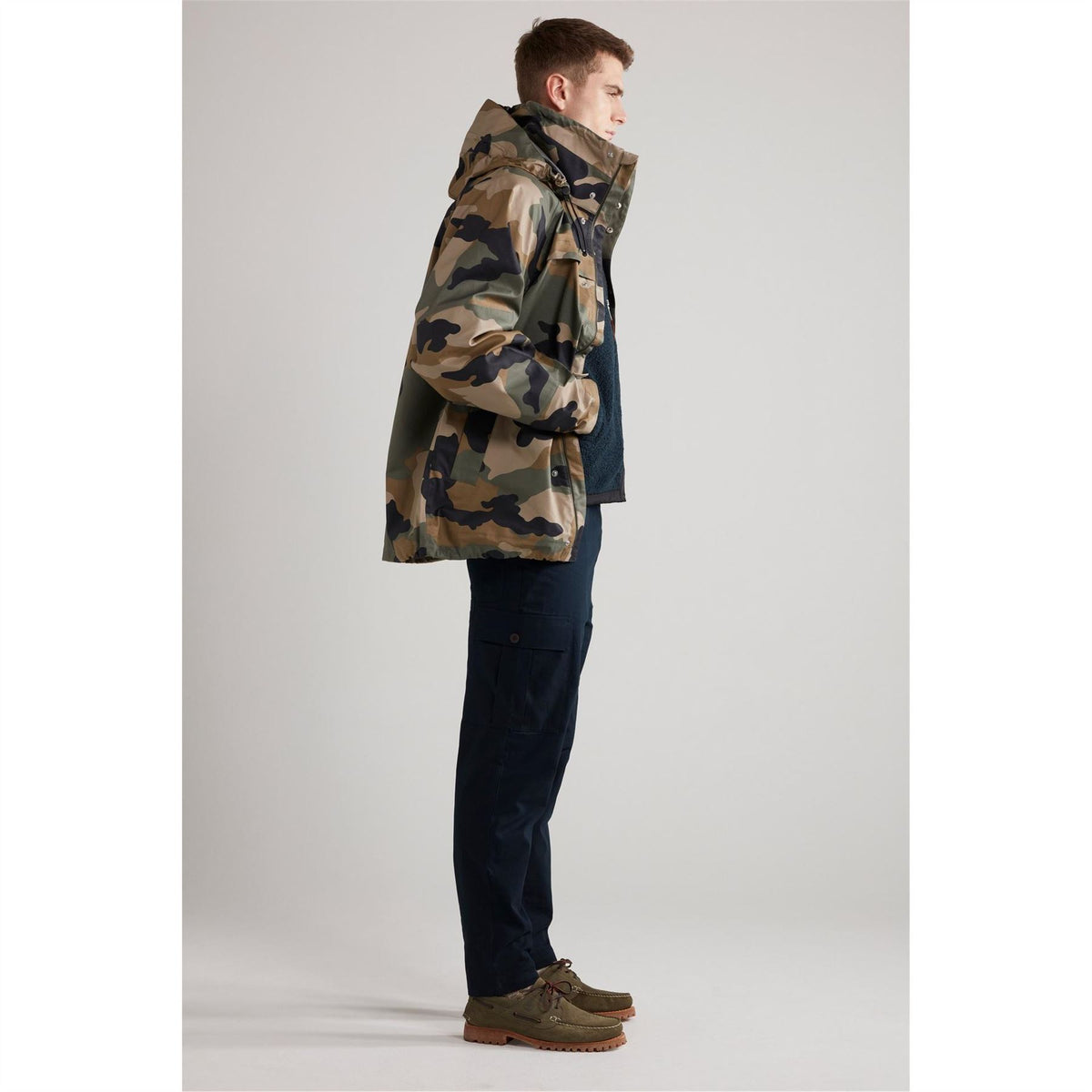 Farah Tech Camo Patterned Hooded Parka Coat