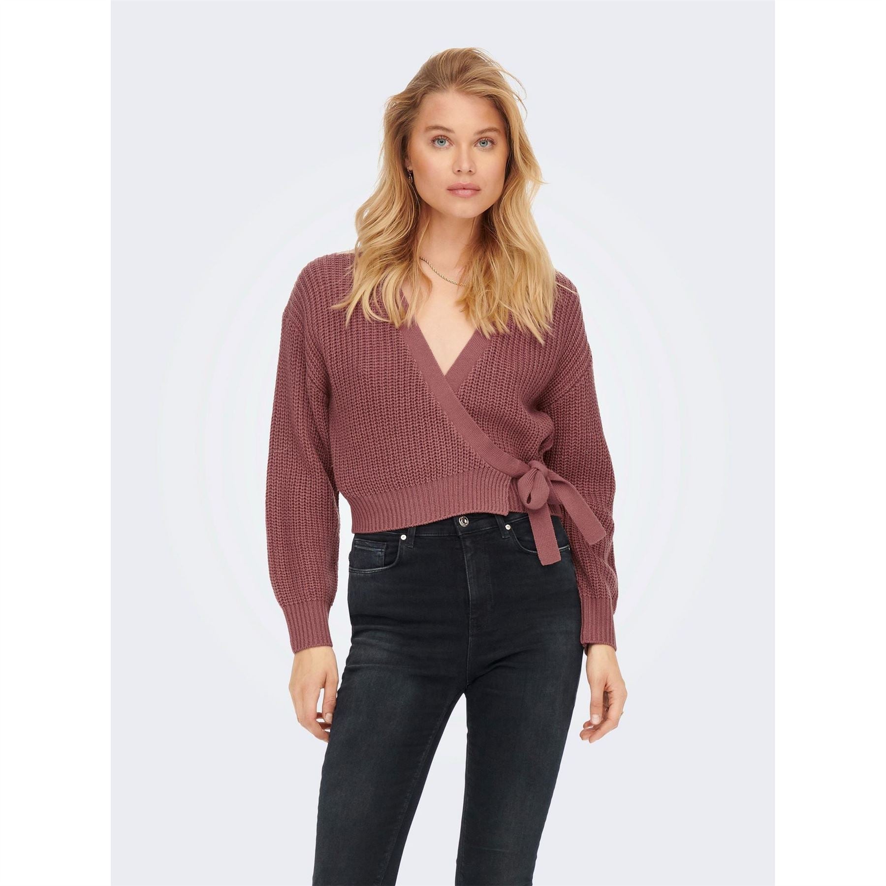Only Cropped V-Neck Relaxed Fit Sweater