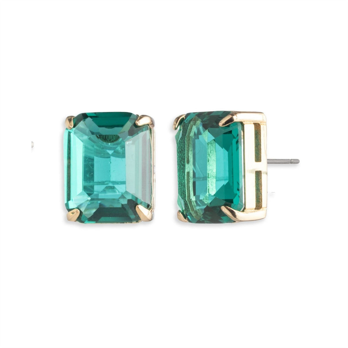 Lauren by Ralph Lauren Ralph Lauren Silver Tone  And  Emerald Green Stud Earrings