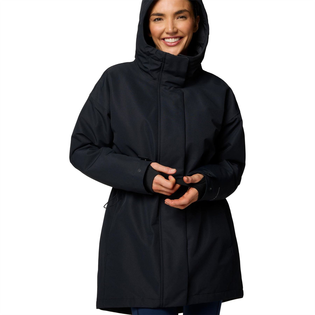 Columbia Ventre Hooded Drawstring Solid Patterned Parka Jacket