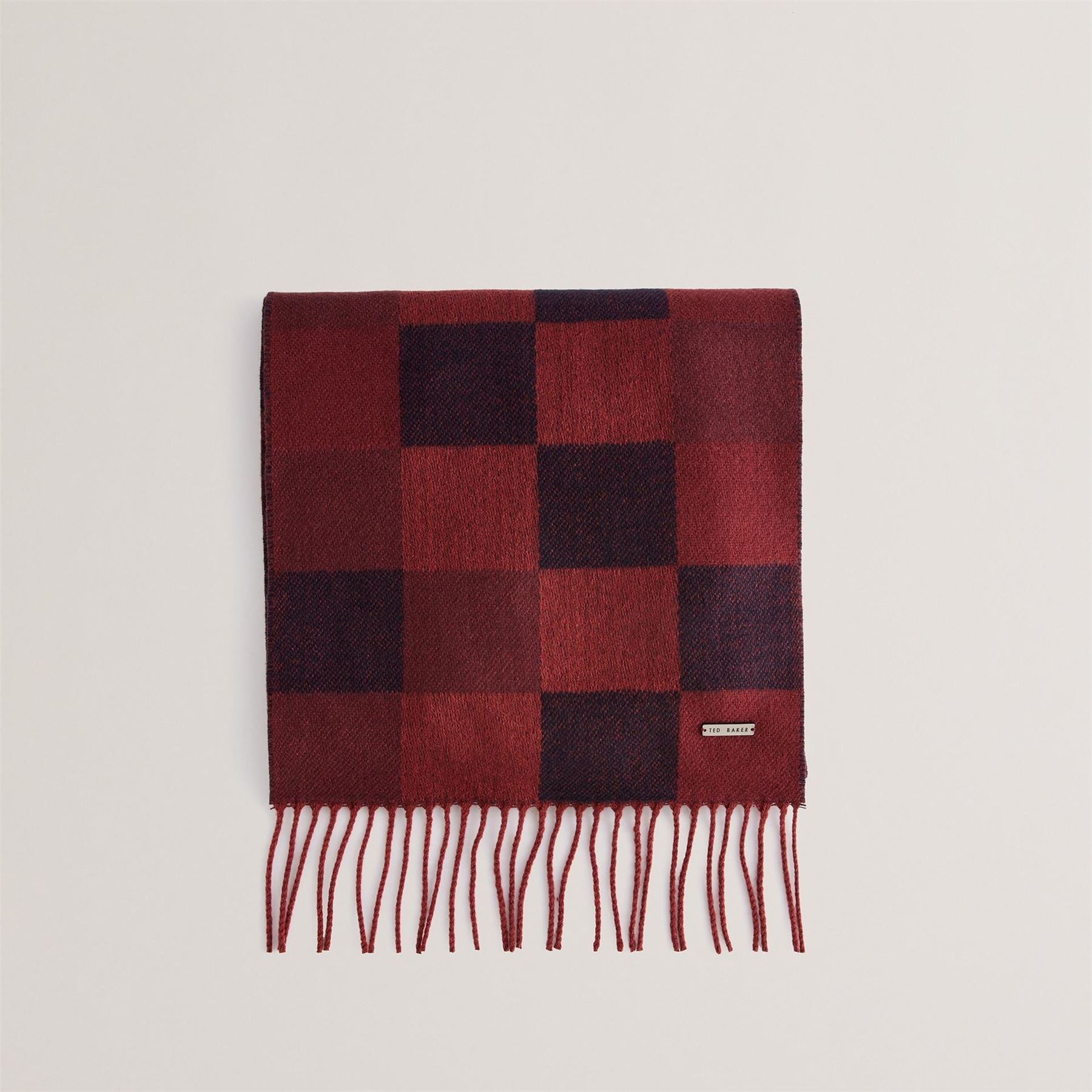 Ted Baker Plaid Oblong Scarf with Logo