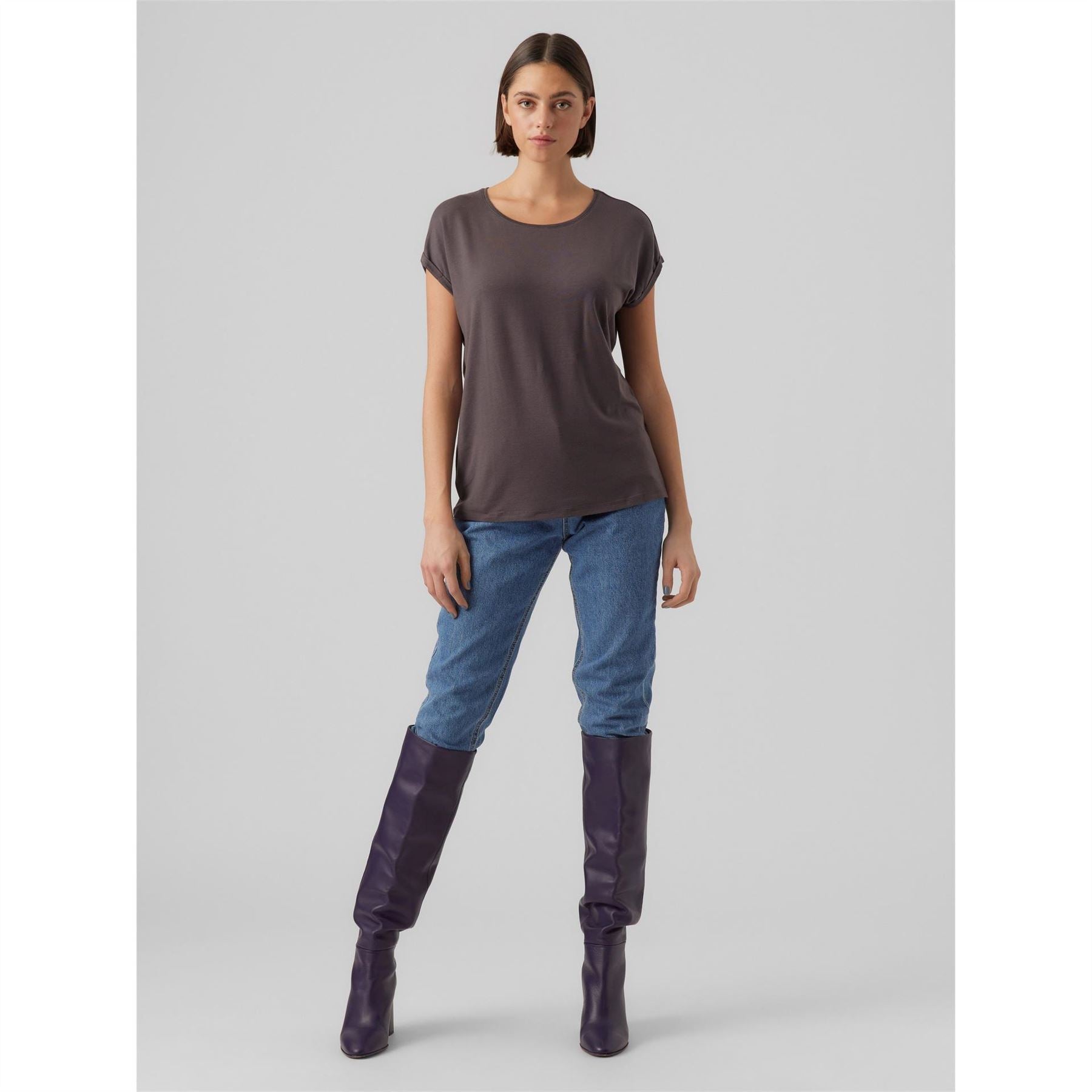 Vero Moda Womens Ava Plain Short Sleeve T-Shirt