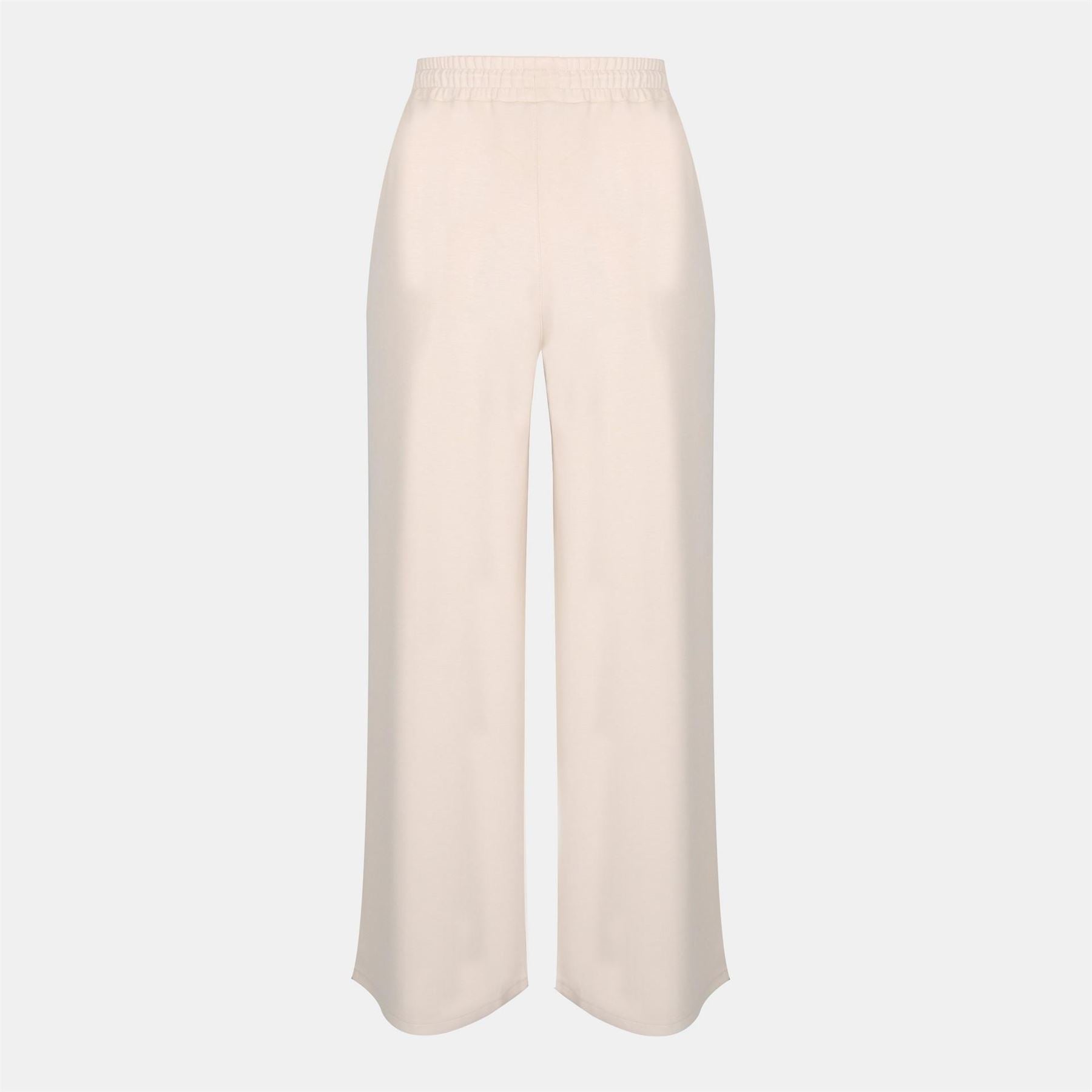 Biba Solid Patterned Wide Leg Joggers with Logo
