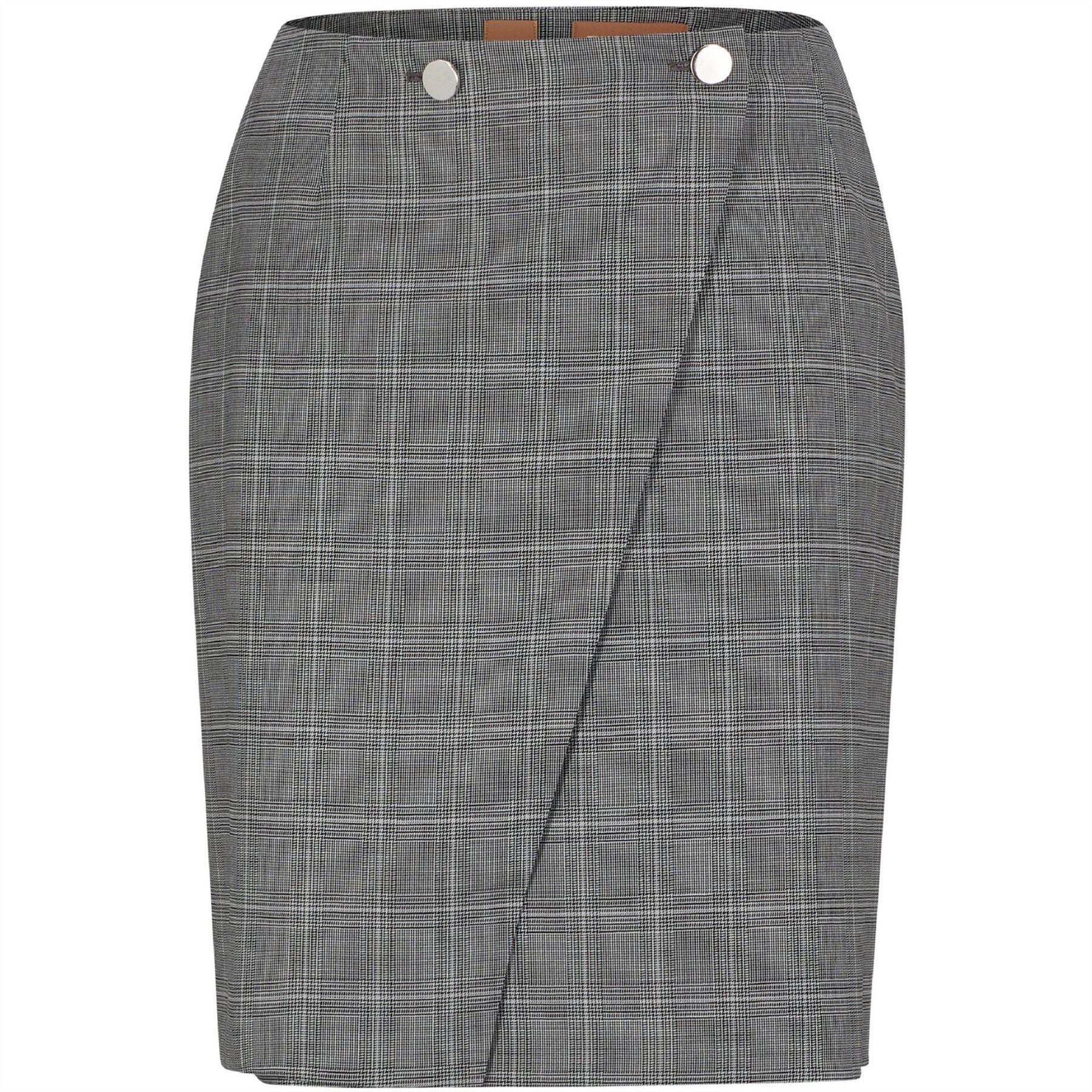 Boss Vanata Knee Length Plaid Wrap Skirt