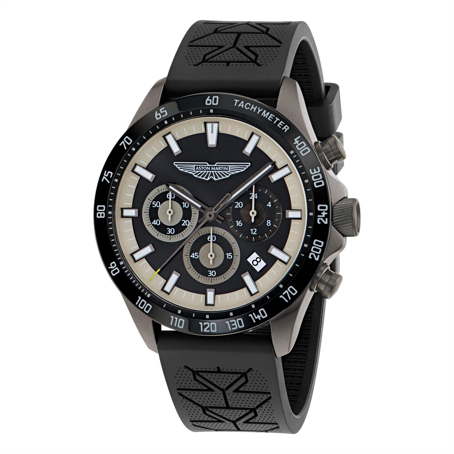 Aston Martin Amr Sn71 Stainless Steel Rubber Strap Analogue Quartz Watch