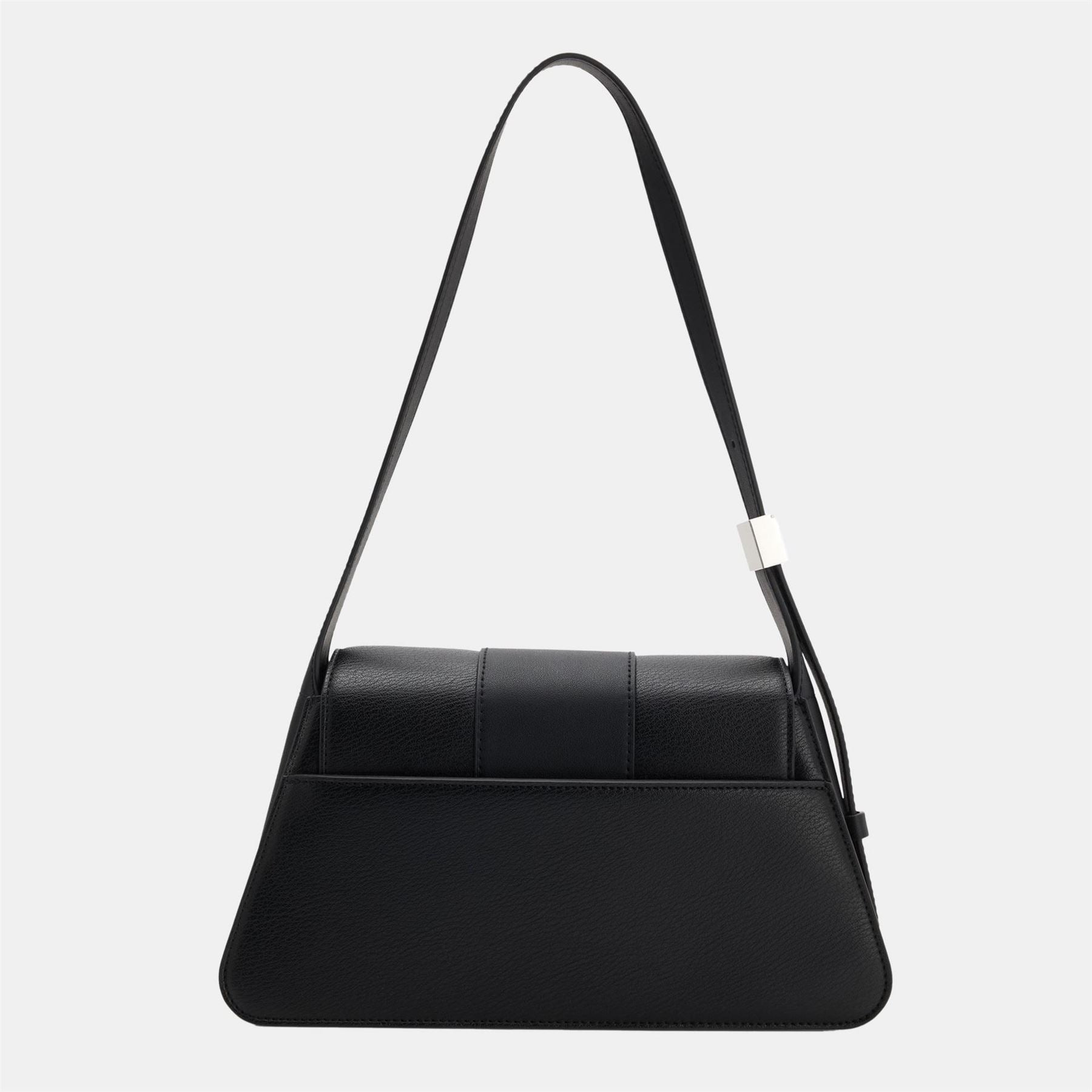 Hugo Mel 2.0 Trapezoid Shape  Baguette Bag with Silver Hardware