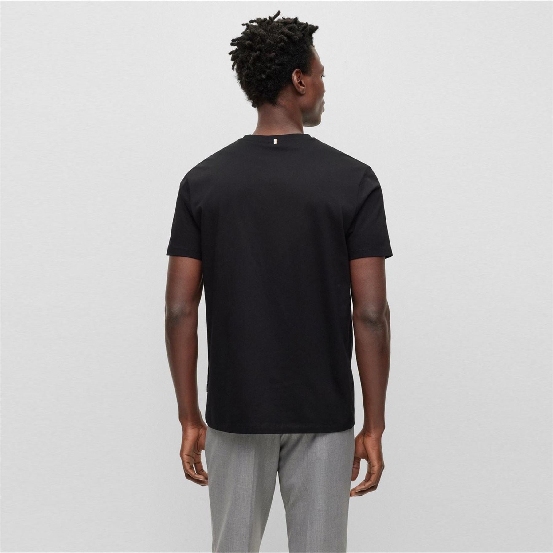 Boss Tessler 150 Black Cotton Short Sleeve Slim Fit T-Shirt