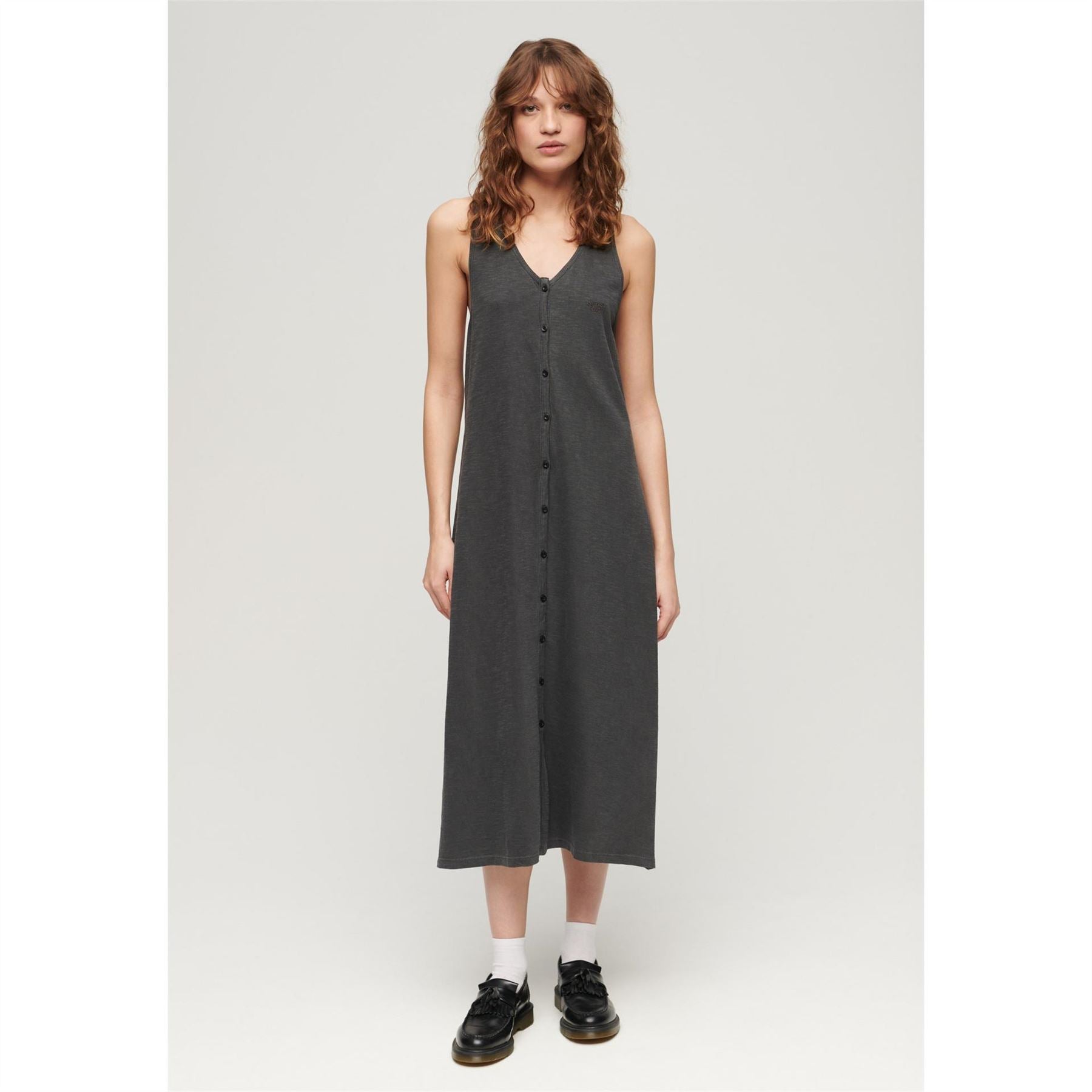 Superdry V Neck Relaxed Fit Sleeveless Top