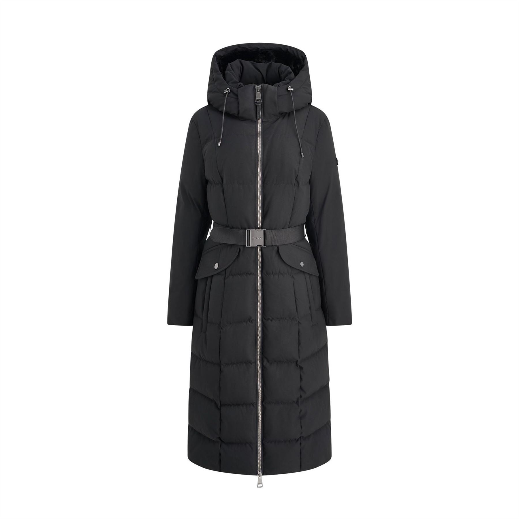 DKNY Outerwear Insulated Quilted Long Puffer Jacket