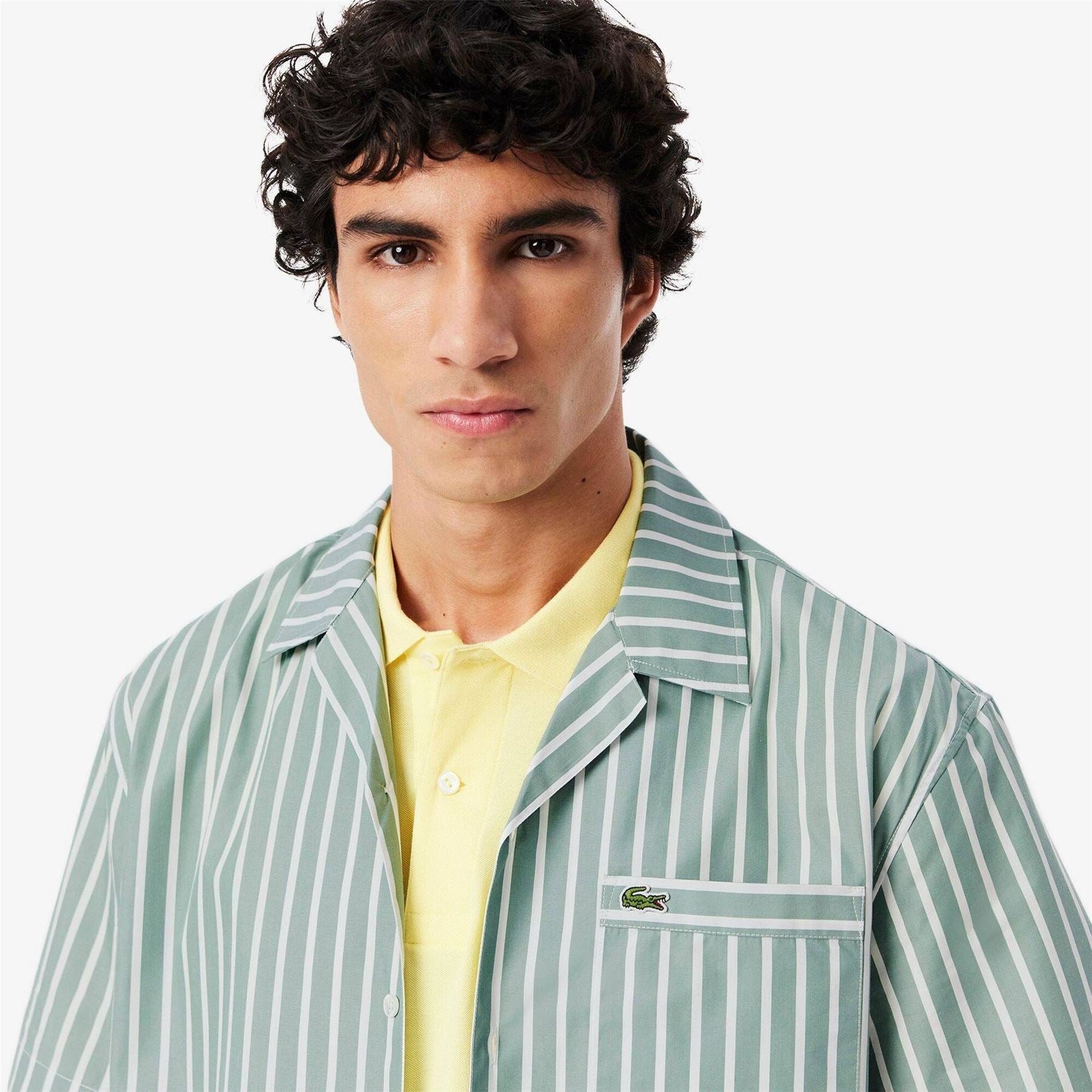 Lacoste Short Sleeve Striped Patterned Shirt