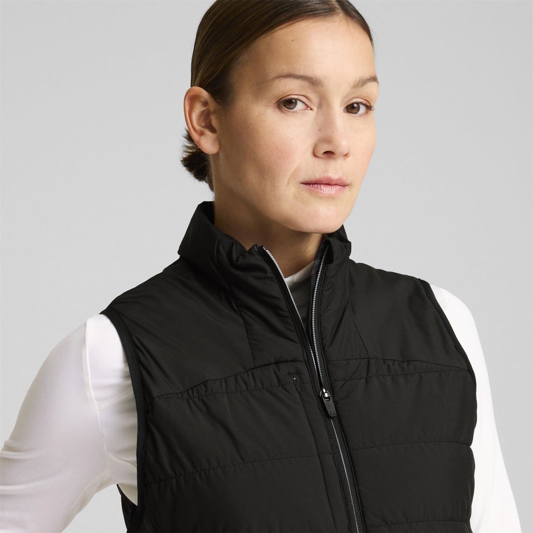 Puma Kyley Quilted Long Sleeve Performance Polo Shirt