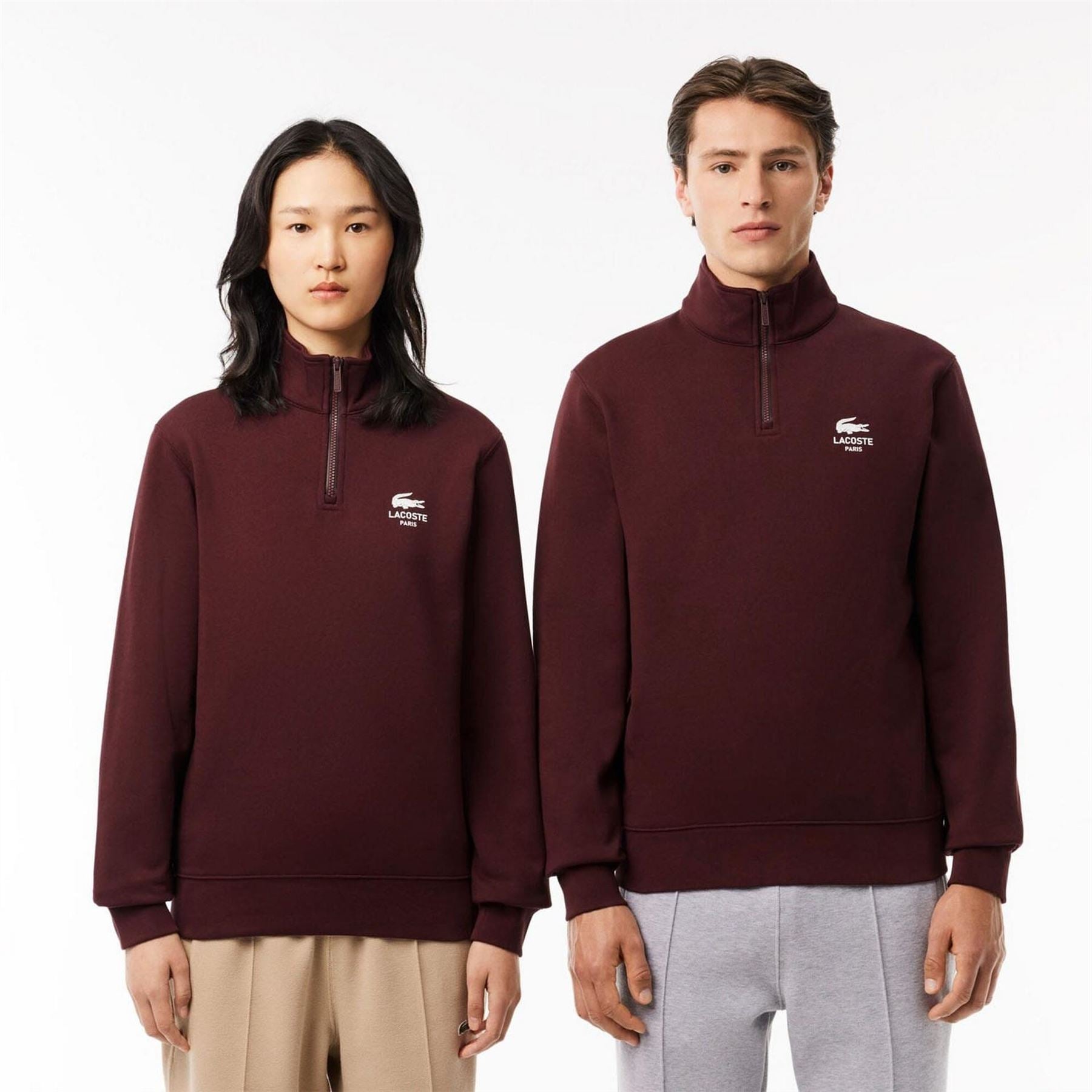 Lacoste Neck Zip Up Print Sweatshirt