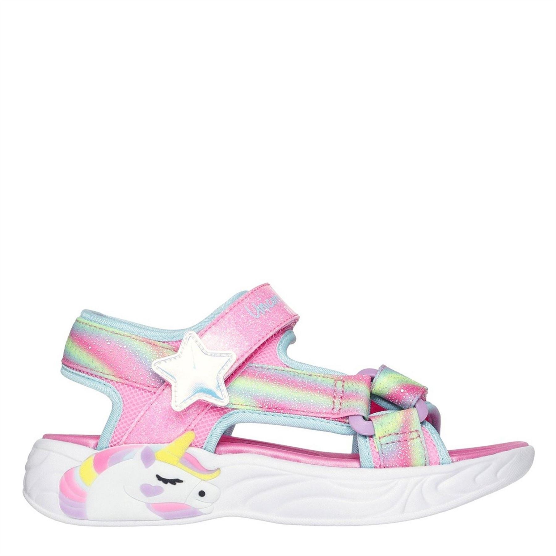 Skechers Lighted Unicorn Dreams Sandal Flat Sandals Girls