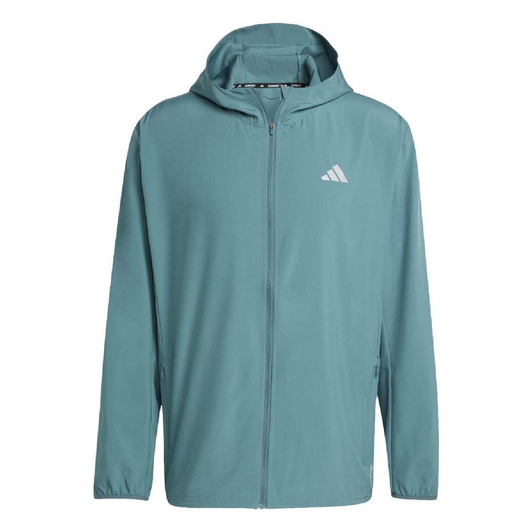 adidas Run It Full Zip Aeroready Hooded Long Sleeve Running Jacket