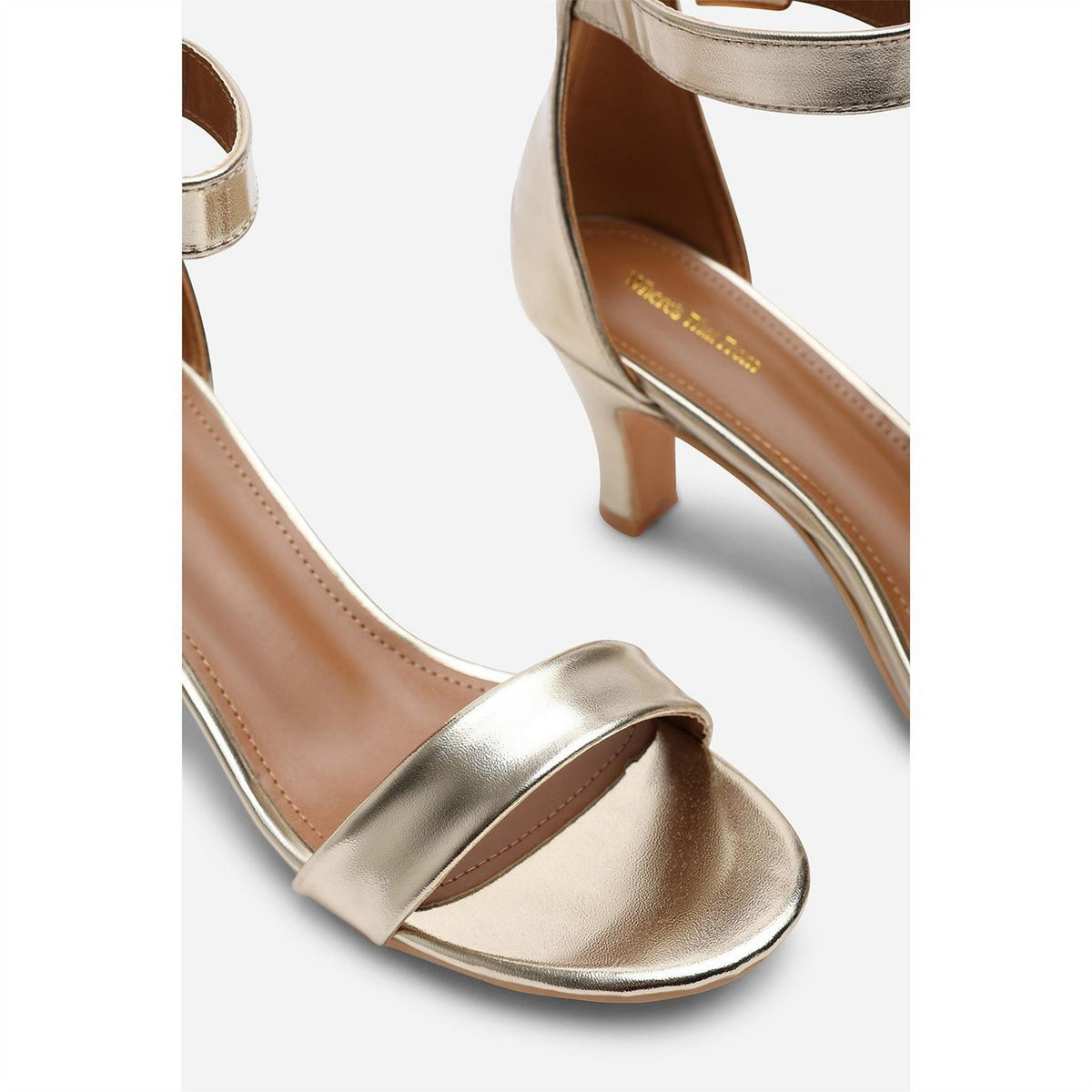Wheres That From Two Strap Mid Block Heels