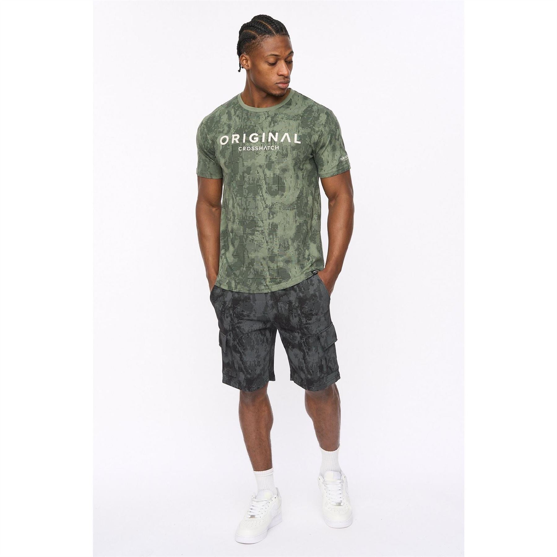 Crosshatch Cardon Camo Cargo Shorts