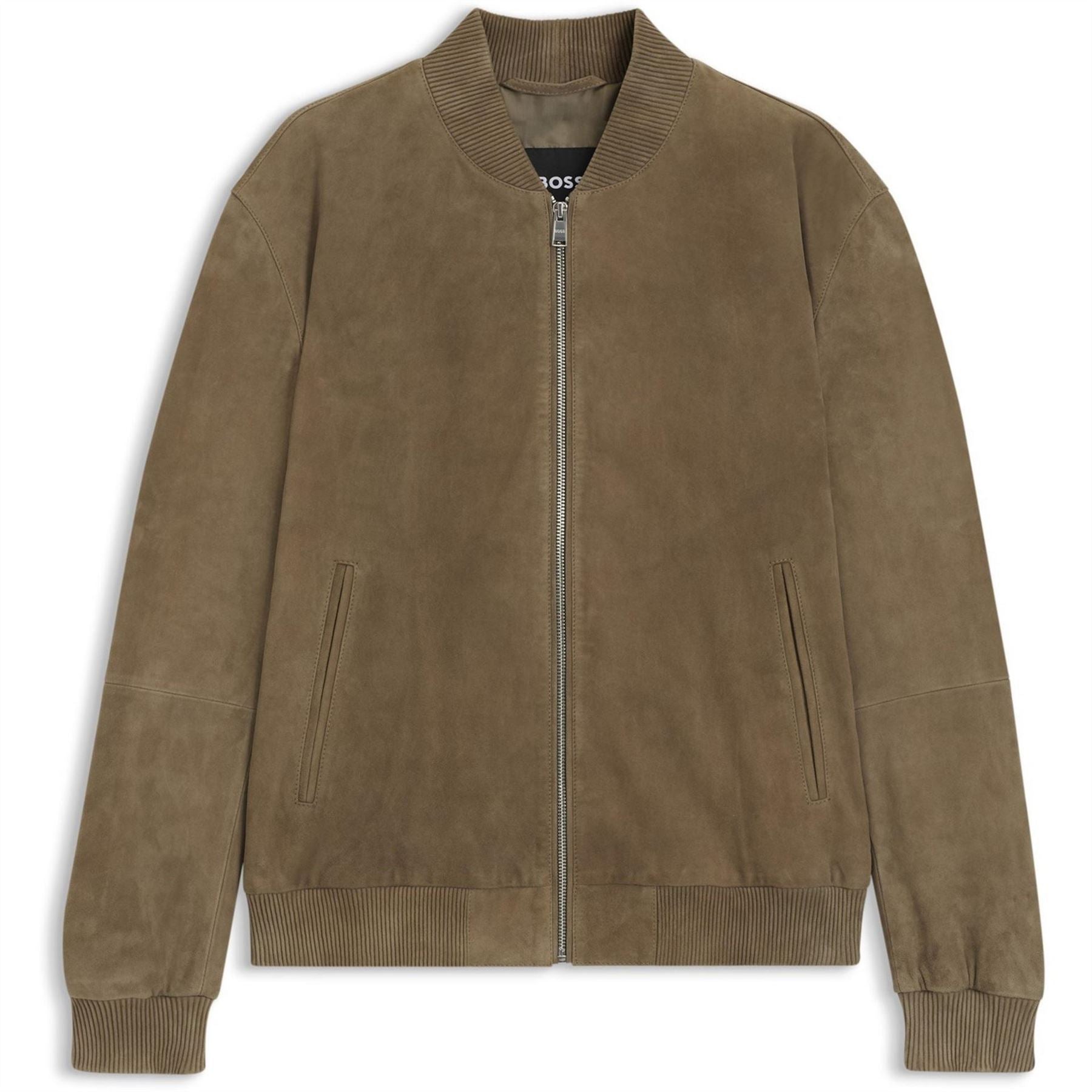 Boss BOSS Suede Long Sleeve Leather Jacket