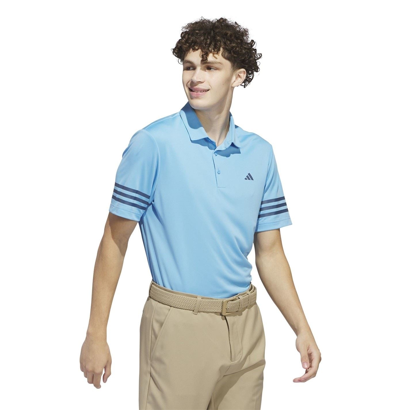 adidas Mens 3 Stripe Polo Shirt