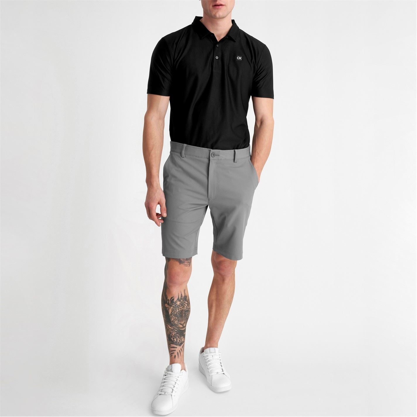 Calvin Klein Golf Logo Print Chino Bermuda Shorts