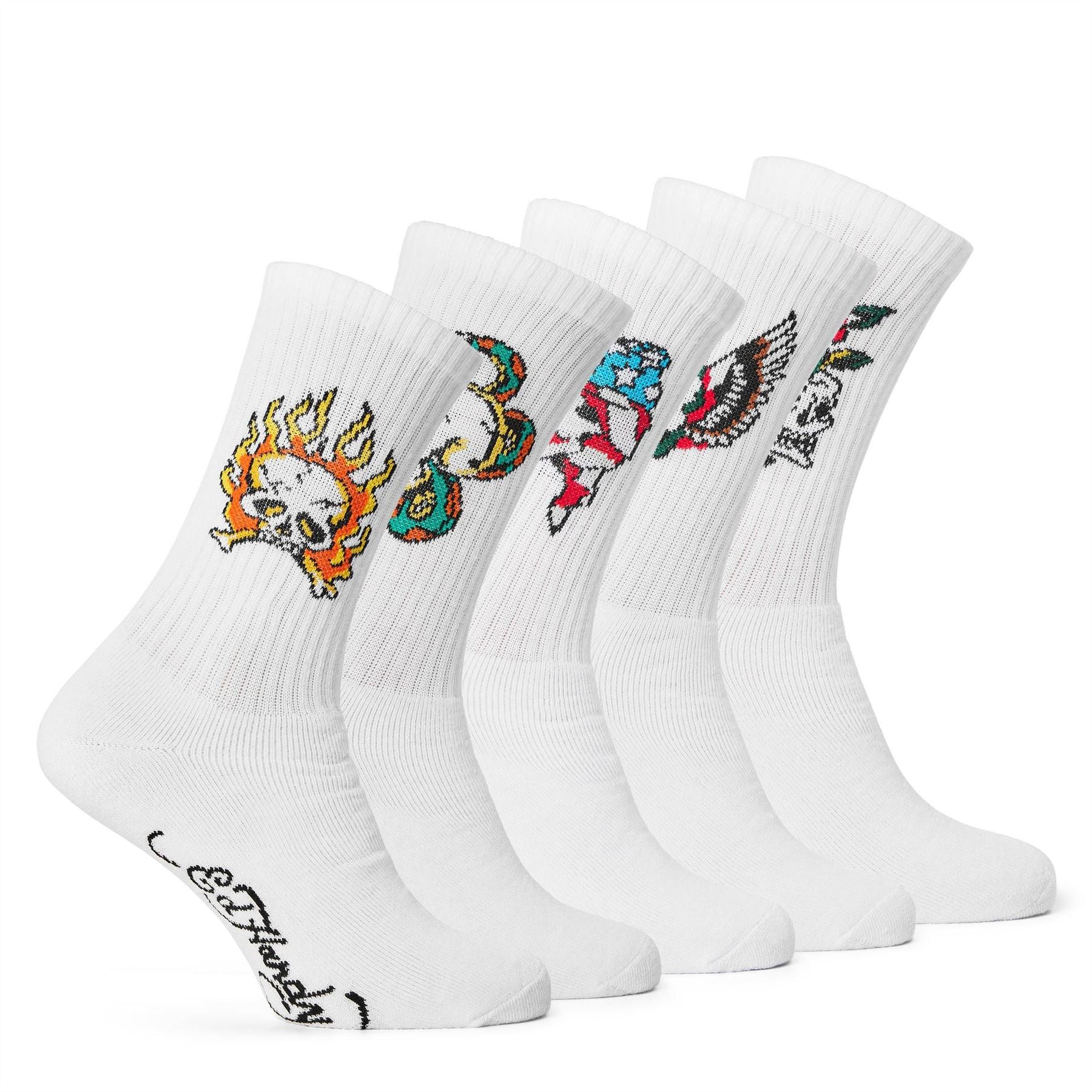 Ed Hardy 5 Pack Crew Socks