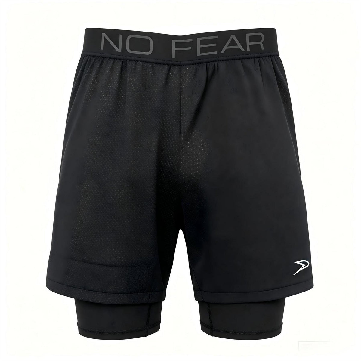 No Fear Mens 2 In 1 Compression Shorts