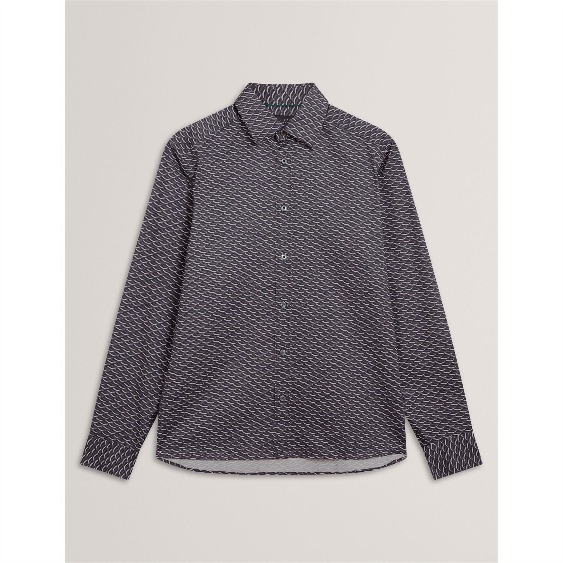 Ted Baker Geo Print Collared Neck Long Sleeve Shirt