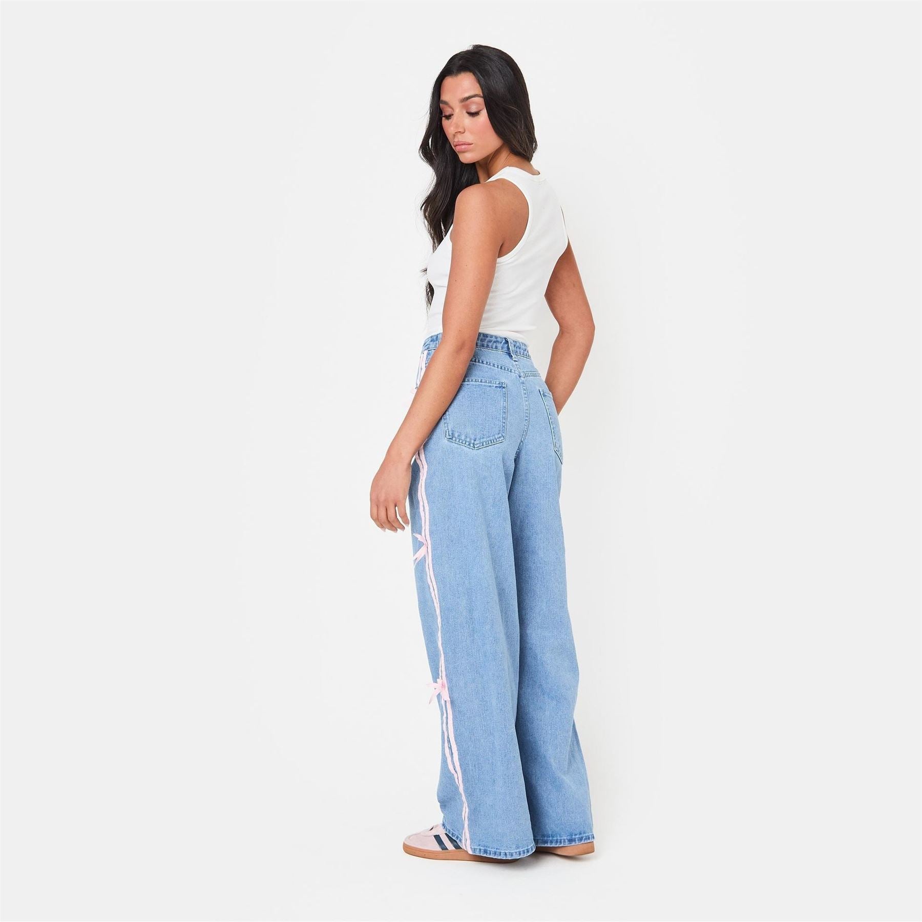 I Saw It First Side Wide Leg Jeans