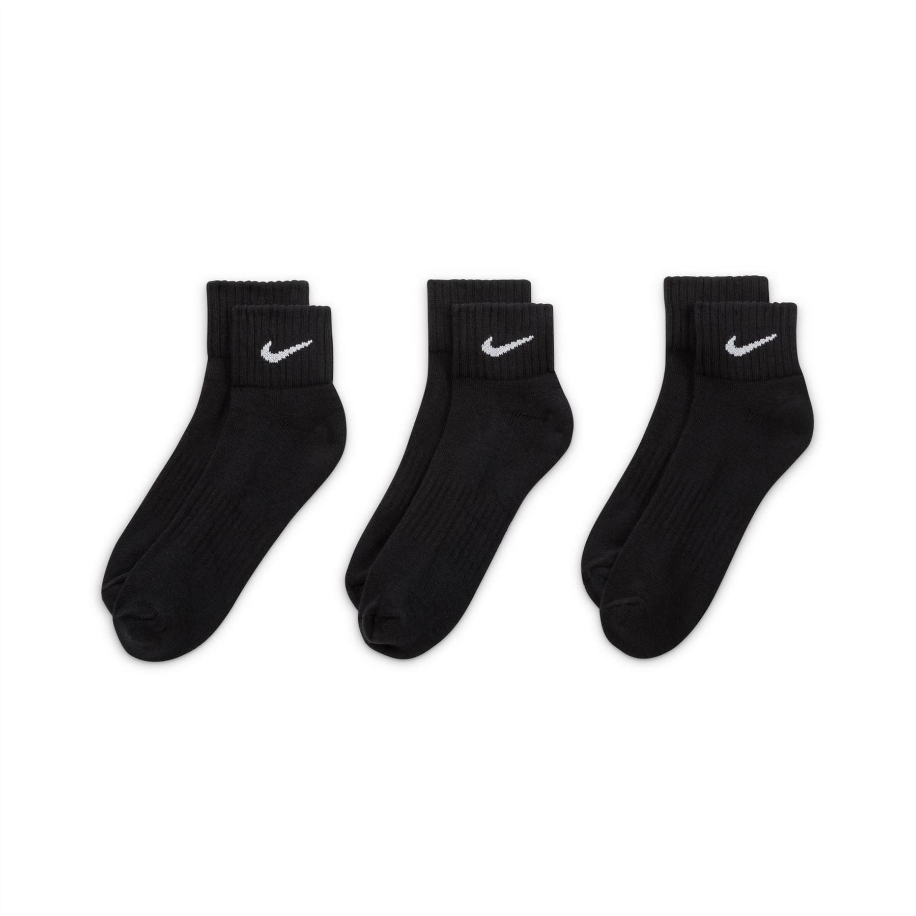 Nike Three Pack Quarter Socks Mens