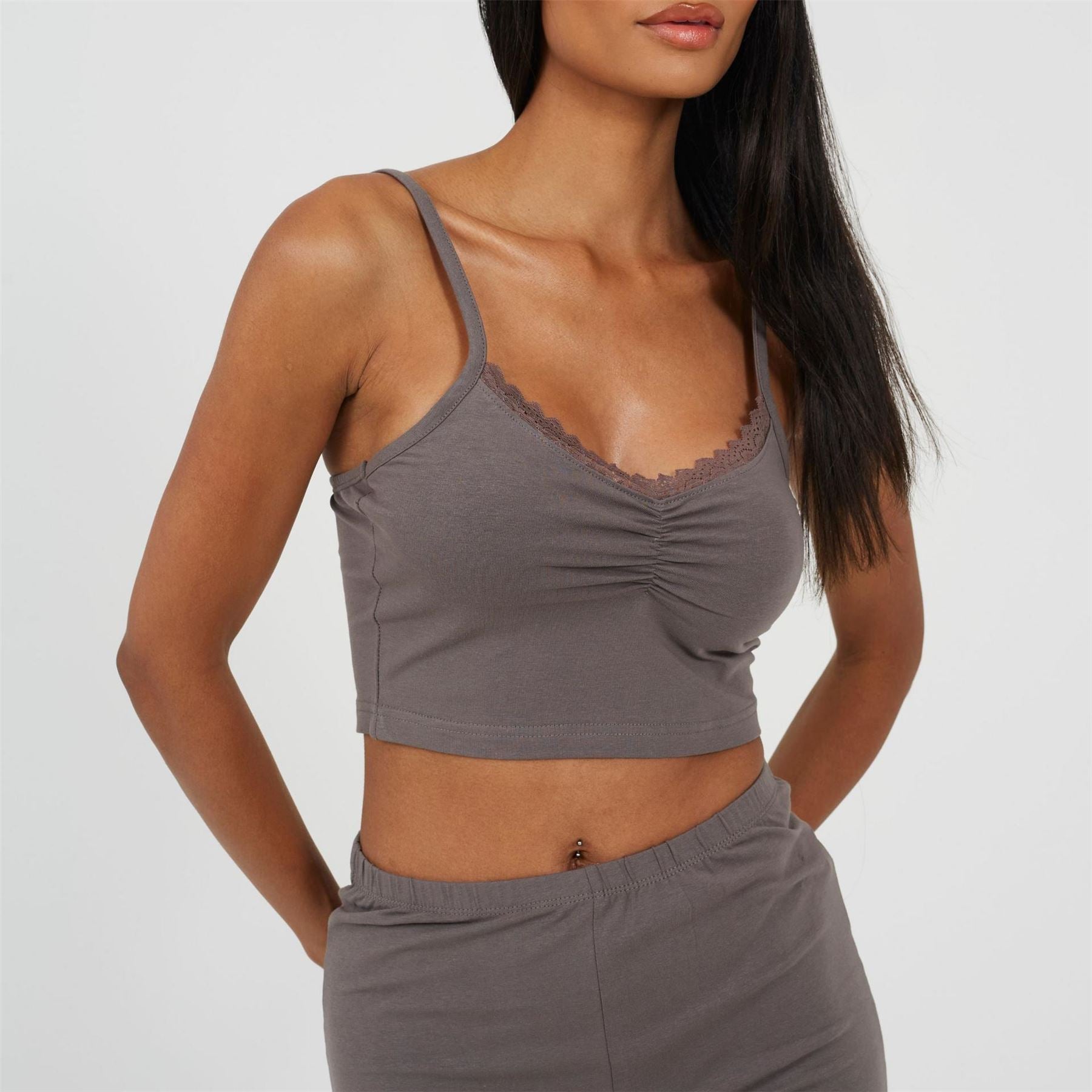 Brave Soul Womens Strappy Vest  And  Shorts Lounge Set