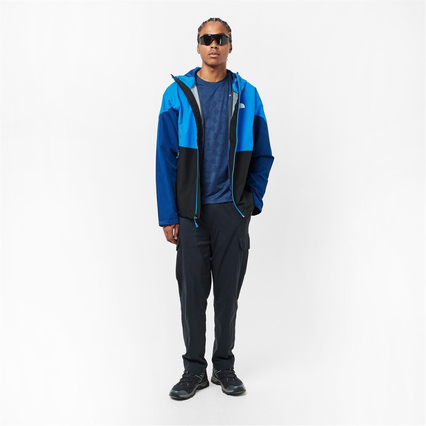 The North Face Hooded Neck Lightning Color Block Rain Jacket