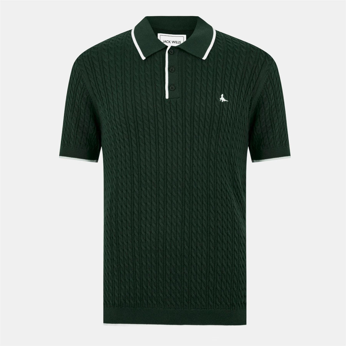 Jack Wills Jw Braid Knitted Short Sleeve Polo Shirt