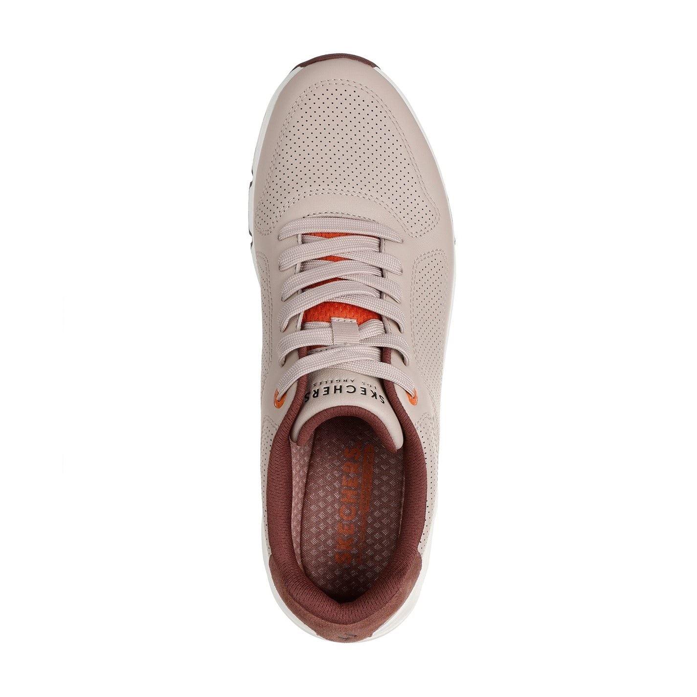 Skechers Mens Leather With Deco Stitch Fashion La Low Top Trainers
