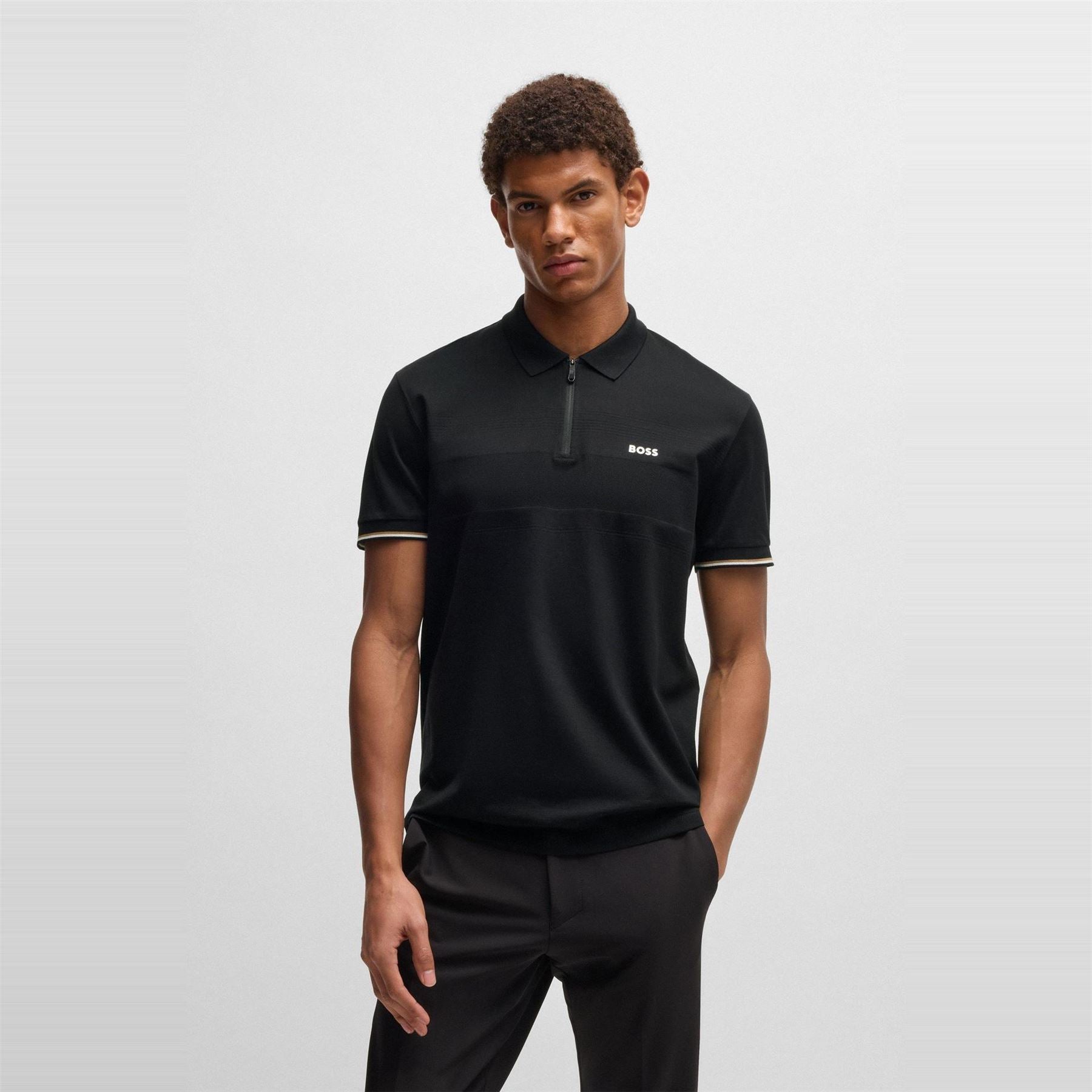 Boss Philix Pima Green Cotton Short Sleeve Polo Shirt
