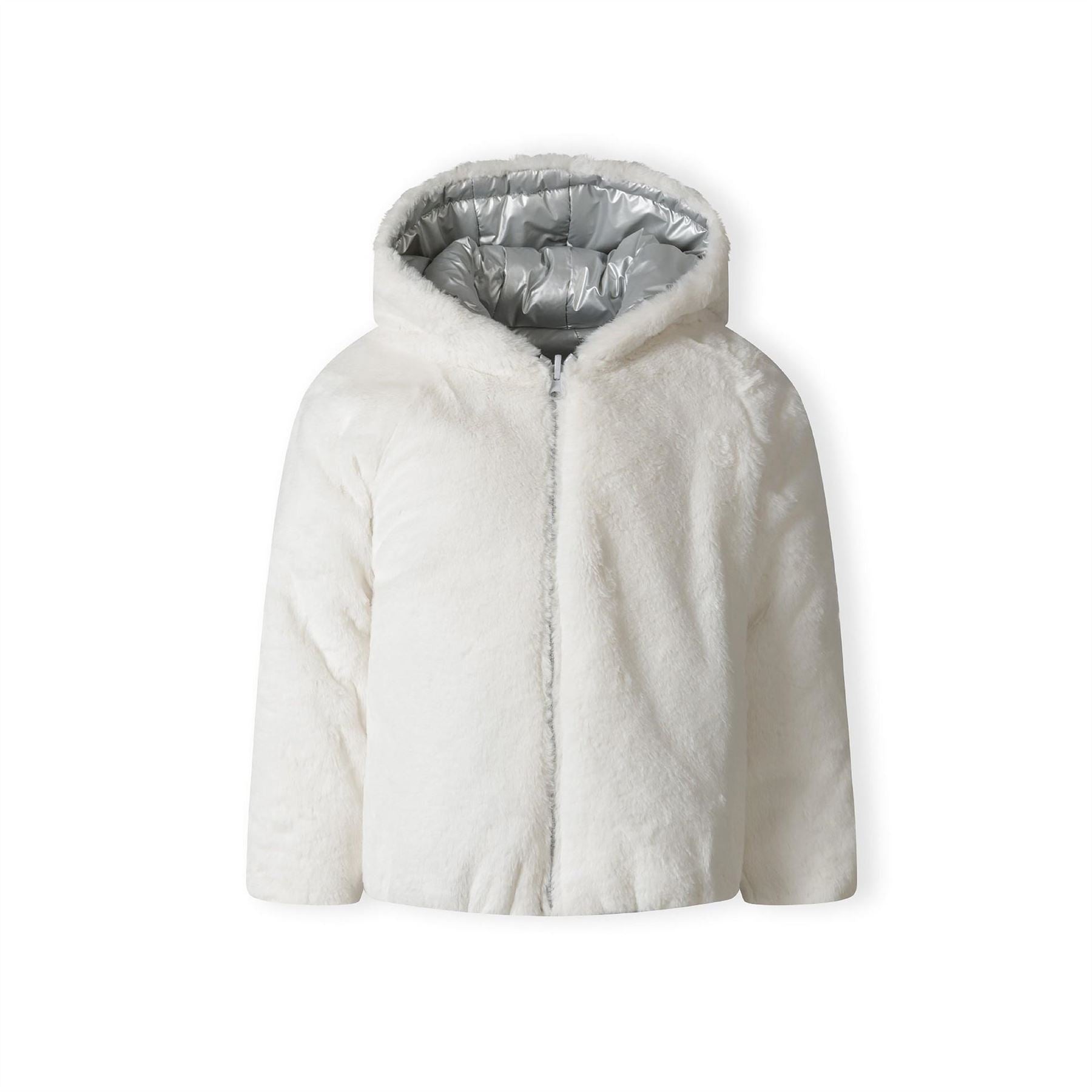 Minoti Girls Padded Reversible Jacket Silver