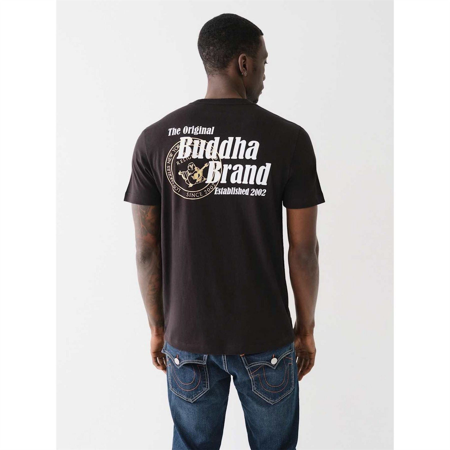 True Religion Buddha Print Regular Fit Crew Neck T-Shirt