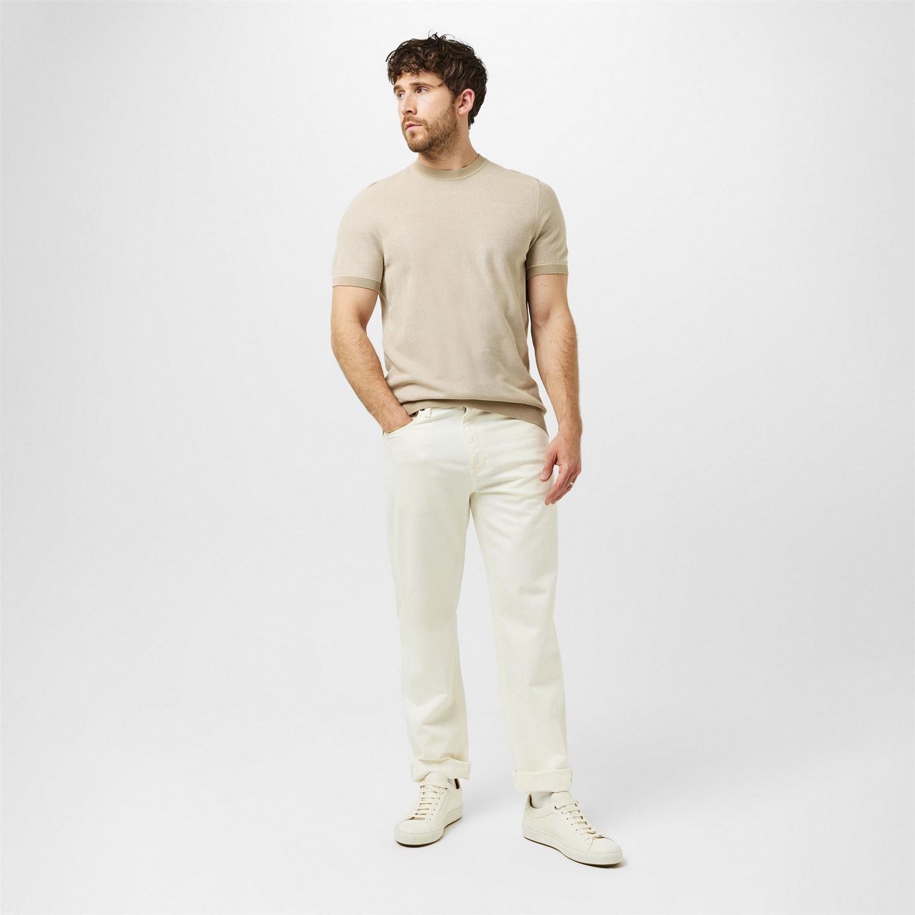 Boss Regular Fit Crew Neck Short Sleeve Sweater