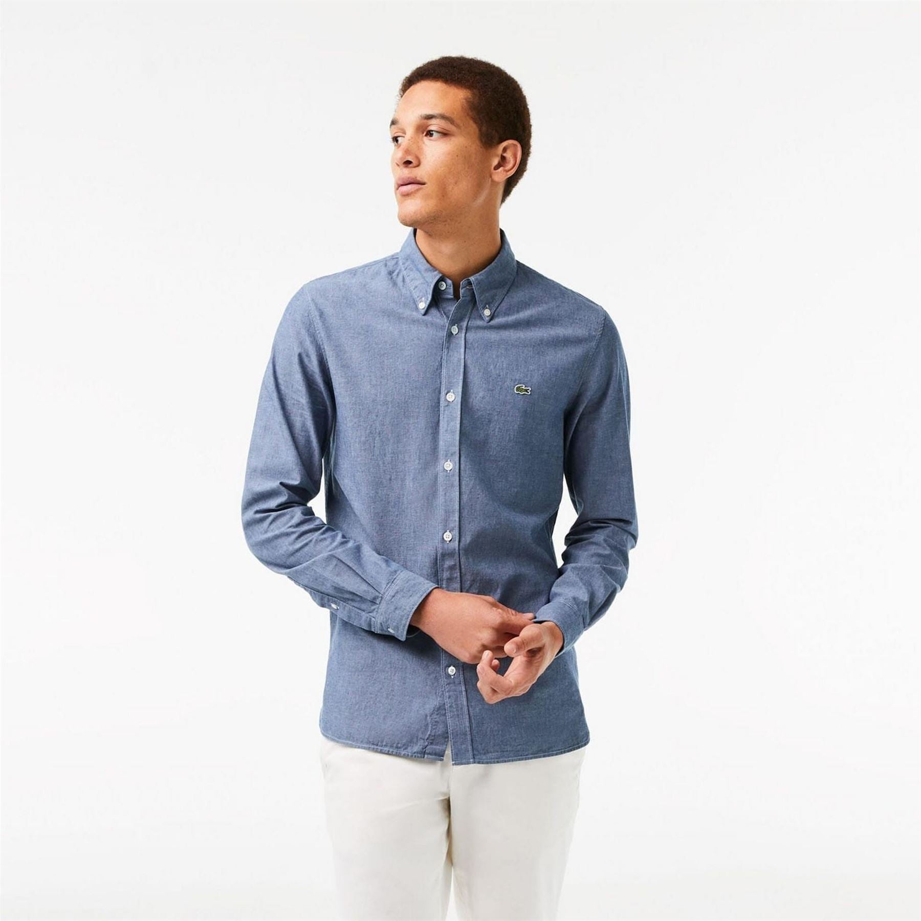 Lacoste Fit Concealed Placket Poplin Shirt