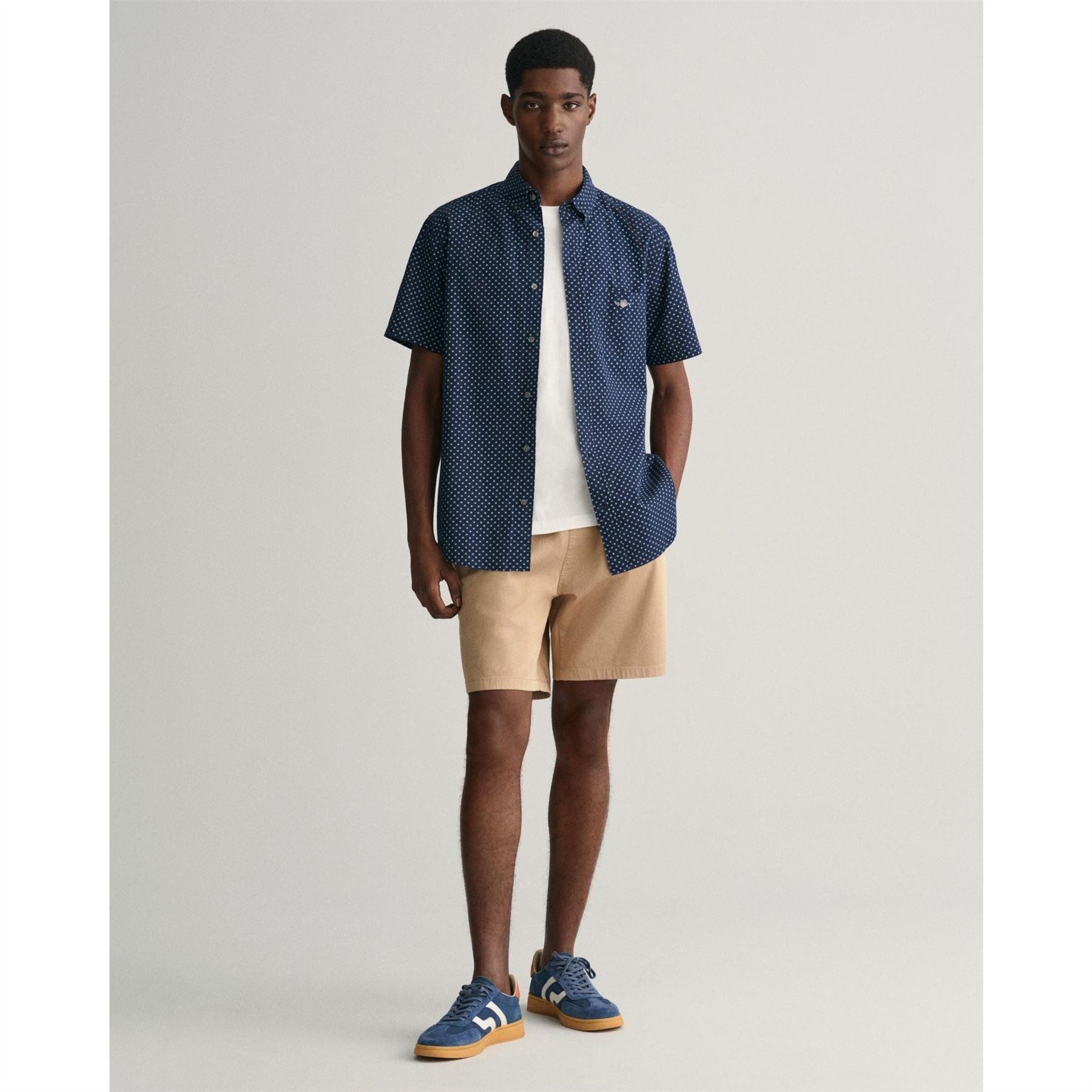 Gant Regular Micro Print Short Sleeve Patterned Shirt