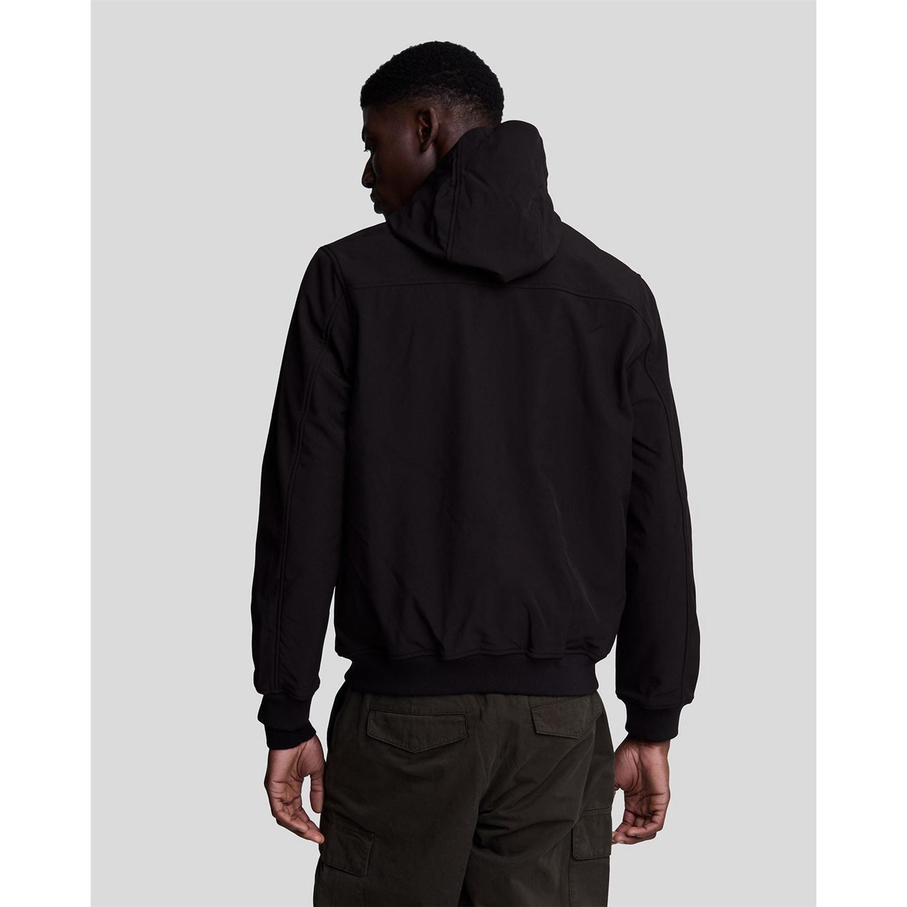 Lyle and Scott Solid Patterned Hooded Softshell Jacket with Ribbed Cuff